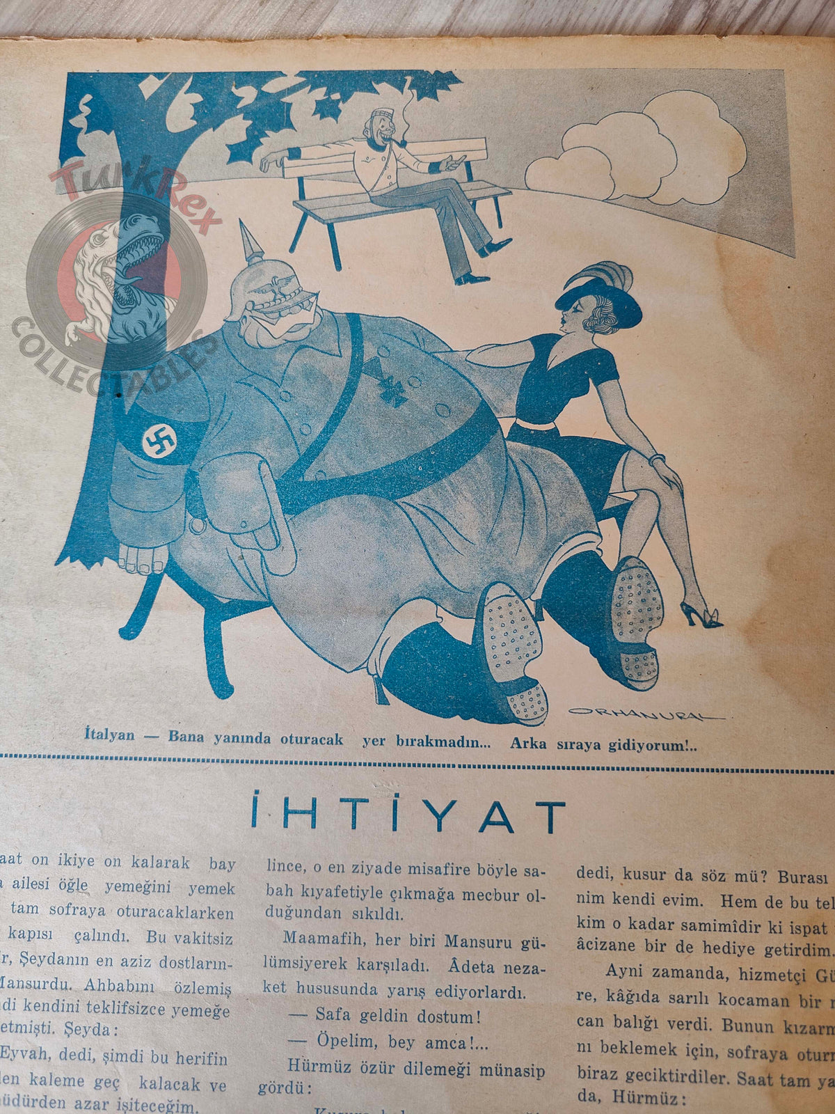 Akbaba 1938 Humor Magazine Turkish Turkey Who Will Devour Whom? WW2 era Philco Spain
