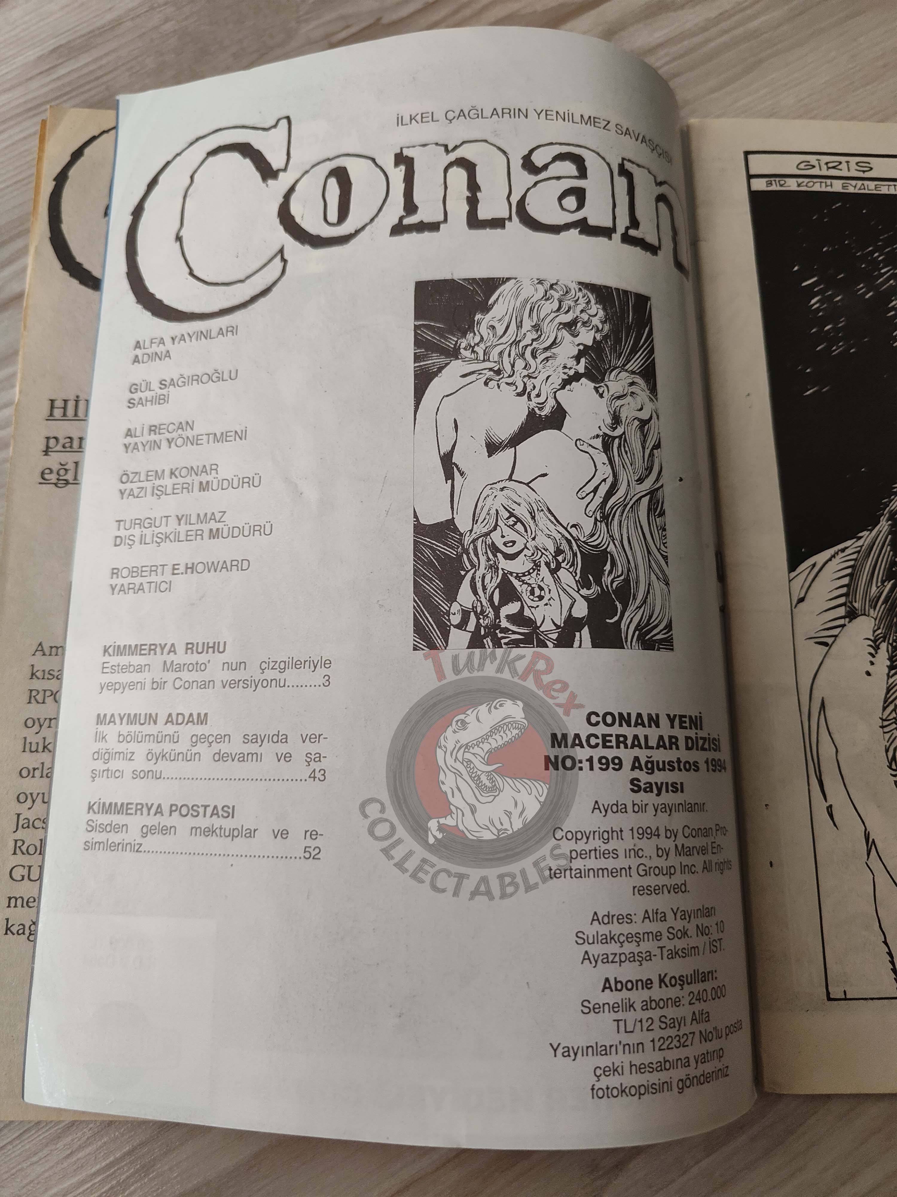 Conan Volume #32 Turkish Comic Turkey Conan & Tarzan Red Sonja #207