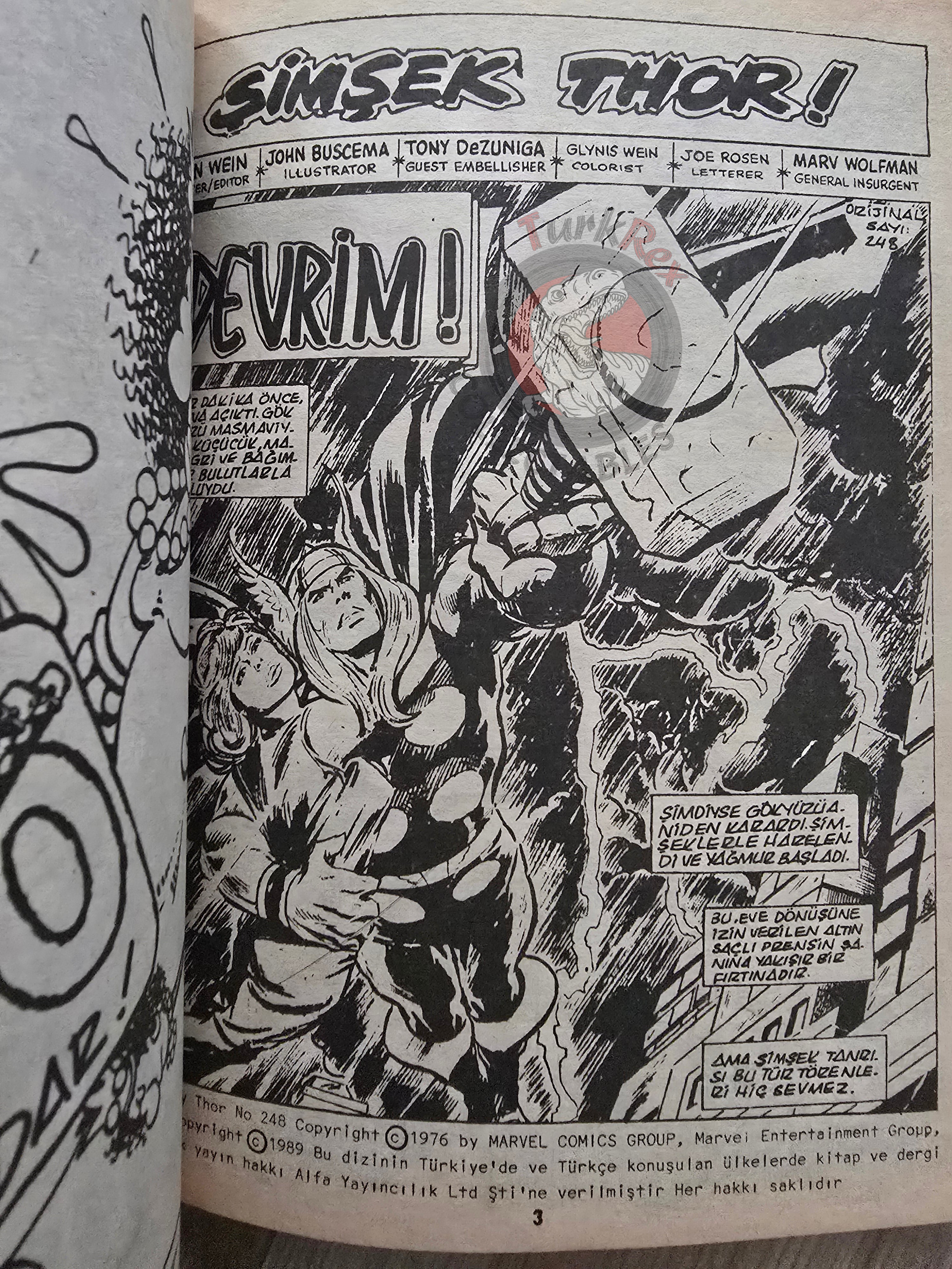 Thor Vol #9 1988 Turkish Comic Turkey The Mighty Thor #242–250 cover #198