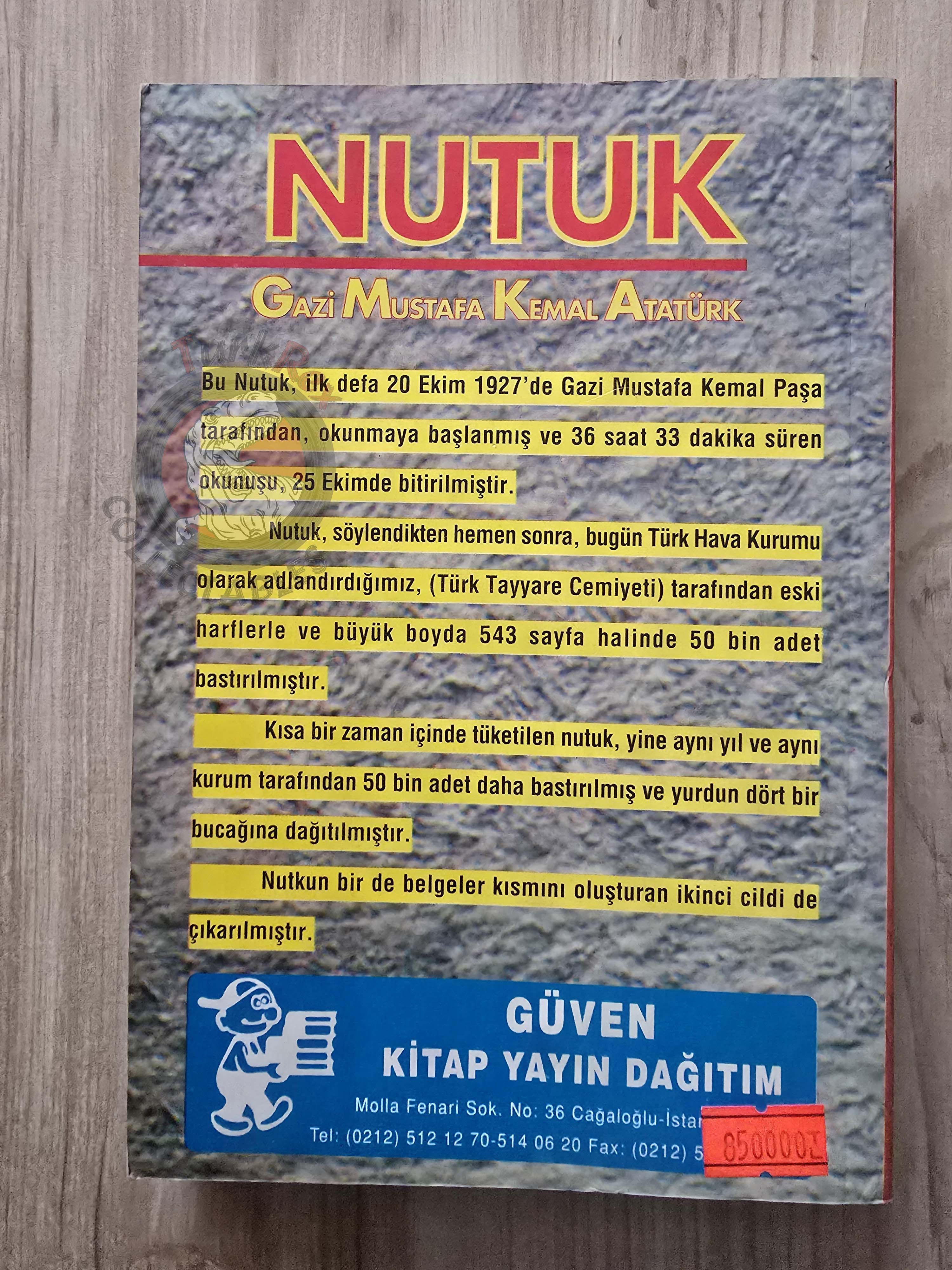 Mustafa Kemal Atatürk – Nutuk The Speech 1998 Turkish Book Turkey