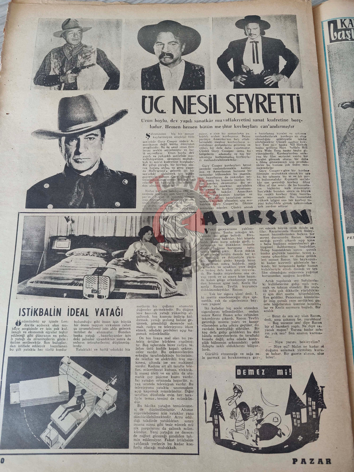 Pazar 1959 Janet Leigh Turkish Mag Comic Turkey Superman Wayne Boring Stan Drake Reza Pahlavi Iran