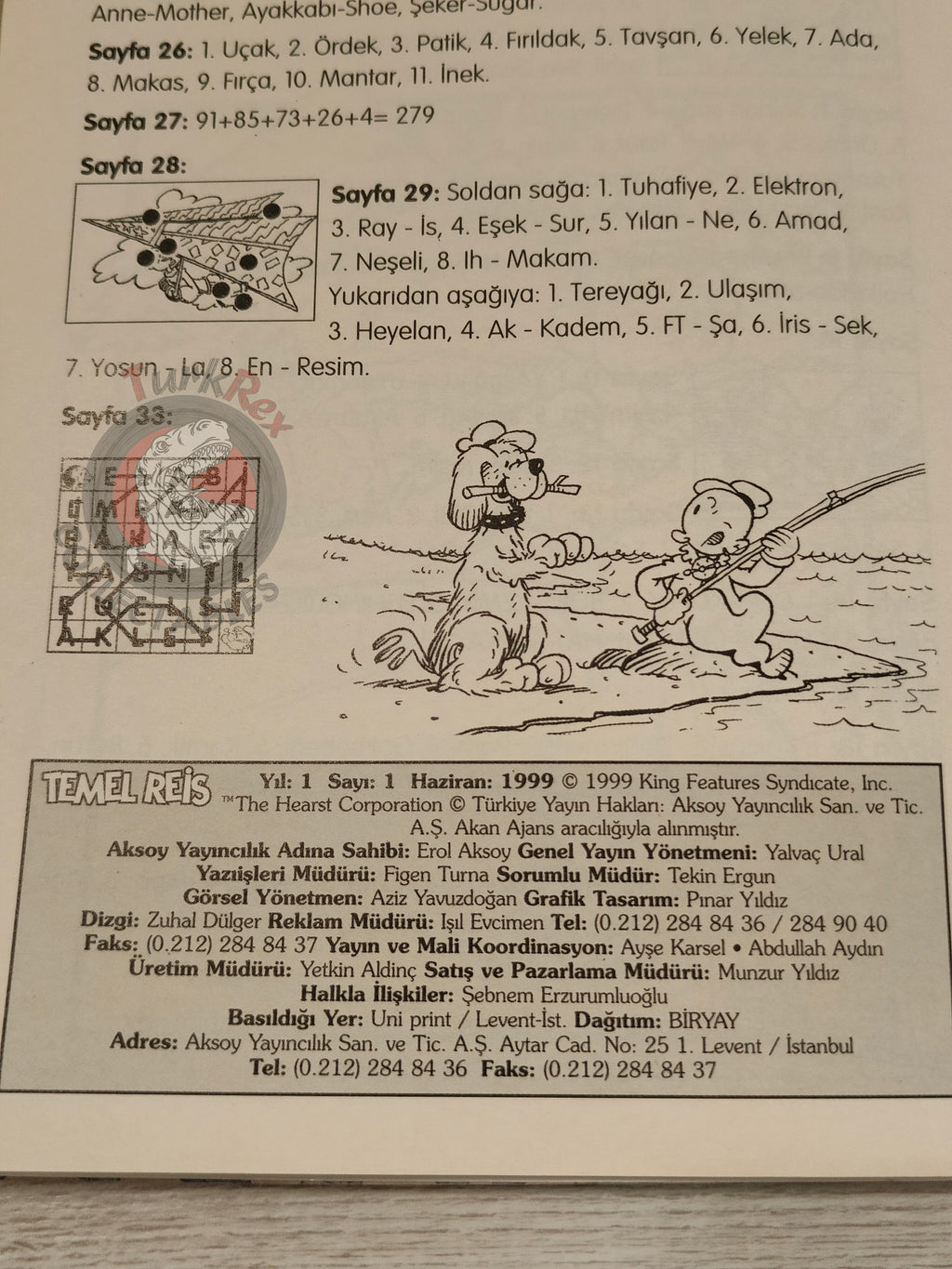 Popeye the Sailor Man Puzzles Games Vol #1 1999 Turkish Comic Turkey Agepresse