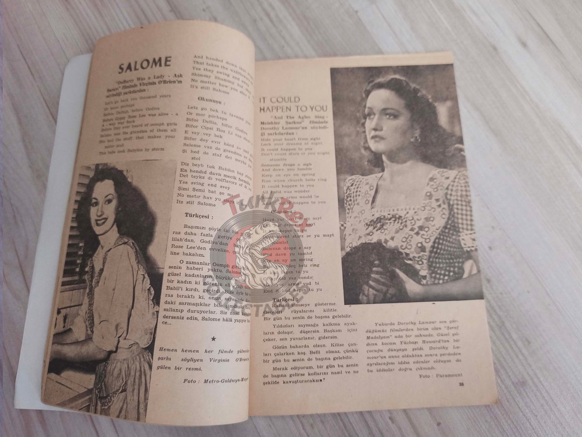 Yıldız 1946 50 Film Songs Turkish Mag Turkey Hollywood Deanna Durbin Alice Faye Lucille Ball