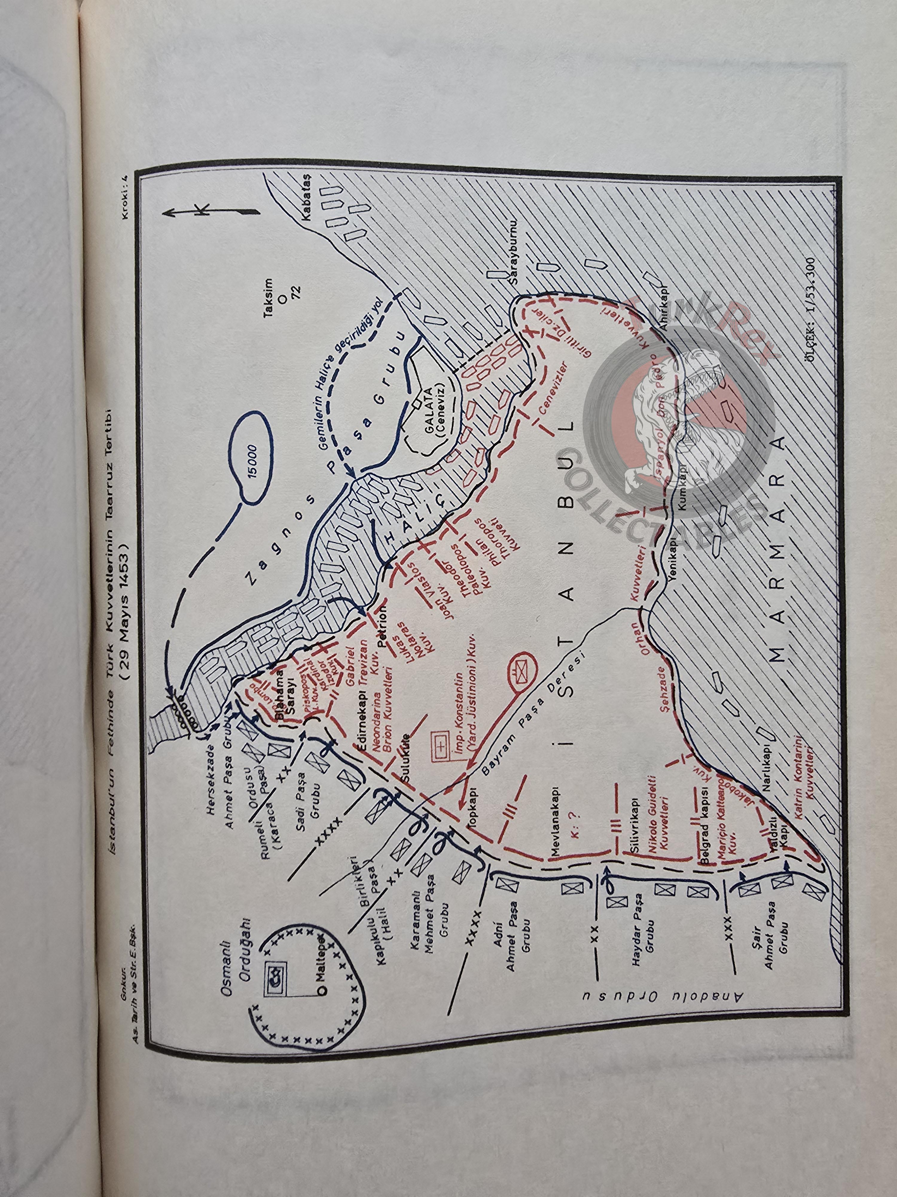 Conquest of Istanbul 1453 HC 1979 Turkish Book Military Ottoman Empire Maps