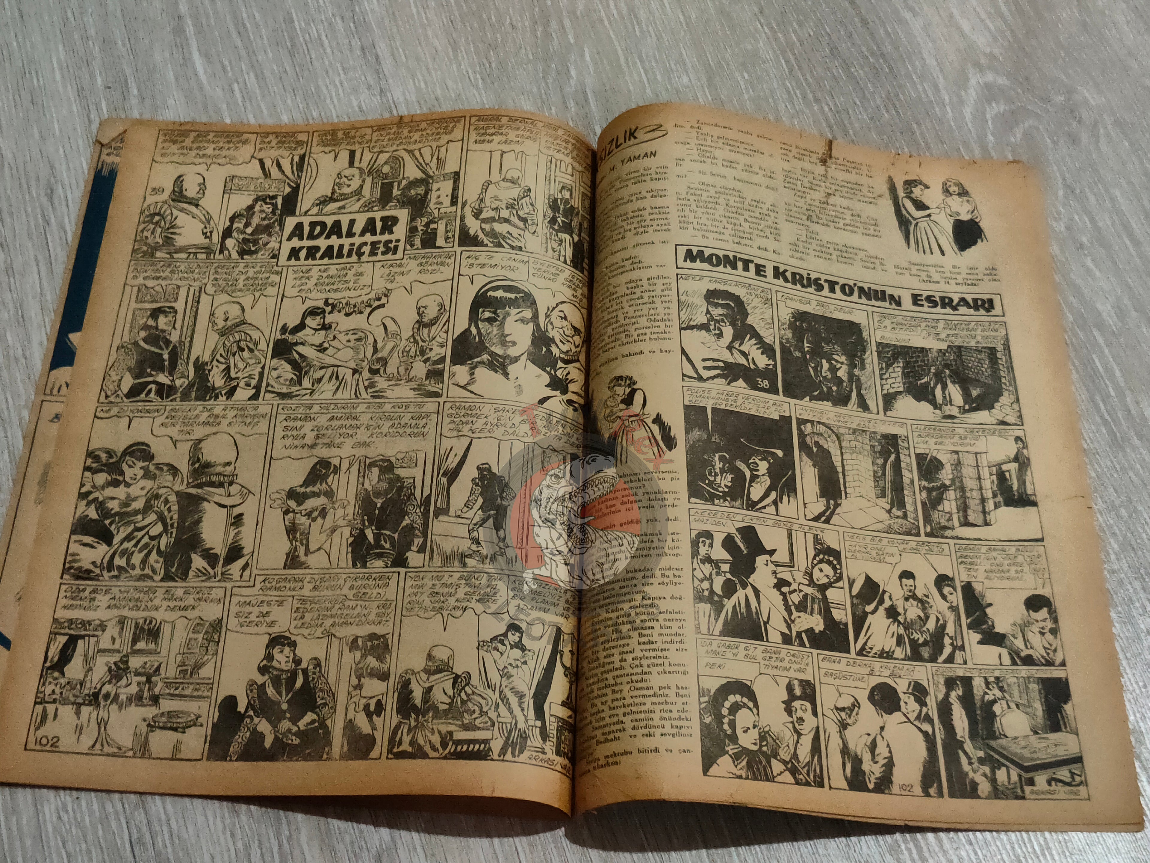 Binbir Roman #102 1950 The Count of Monte Cristo - Nat Pinkerton Turkish Comic Mag Turkey