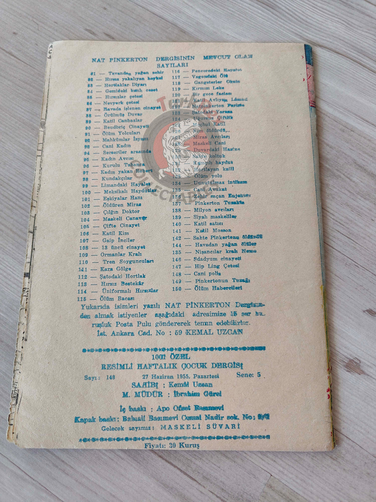 1001 Özel #148 1955 Tarzan - Brick Bradford Turkish Comic Mag Turkey