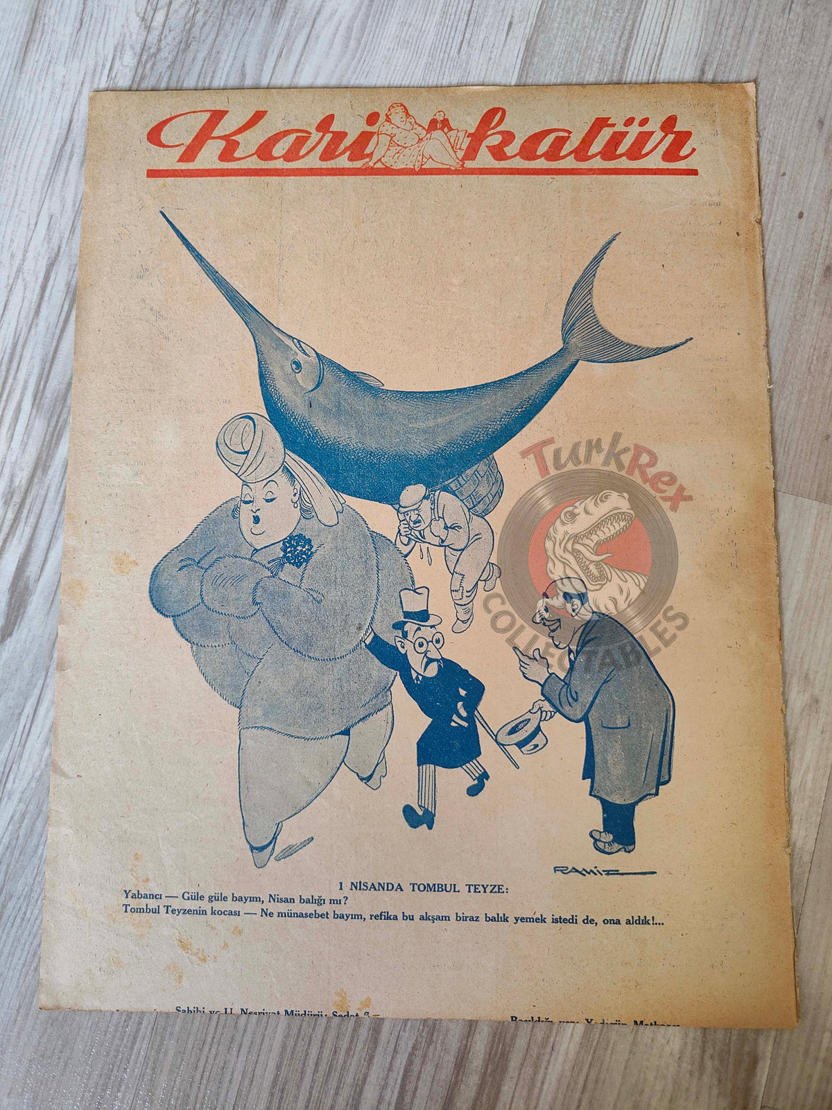 Karikatür 1943 Humor Magazine Turkish Turkey Atom Bomb United States WW2 era Europe
