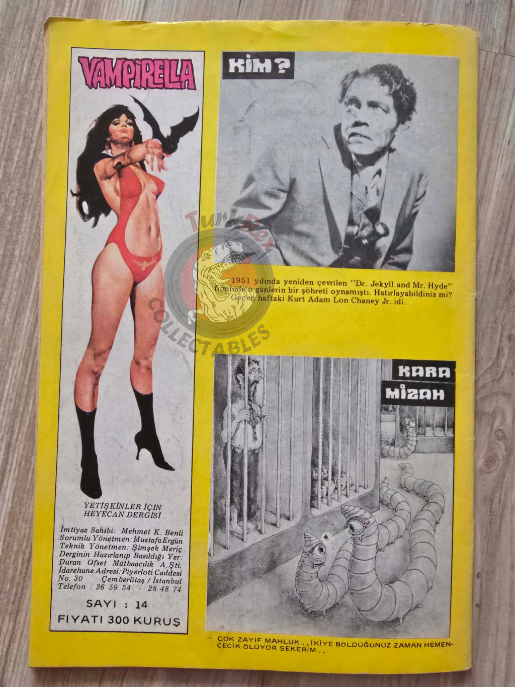Vampirella #14 1977 Turkish Comic Turkey Warren Publishing cover #47 #50 Morbius Eerie