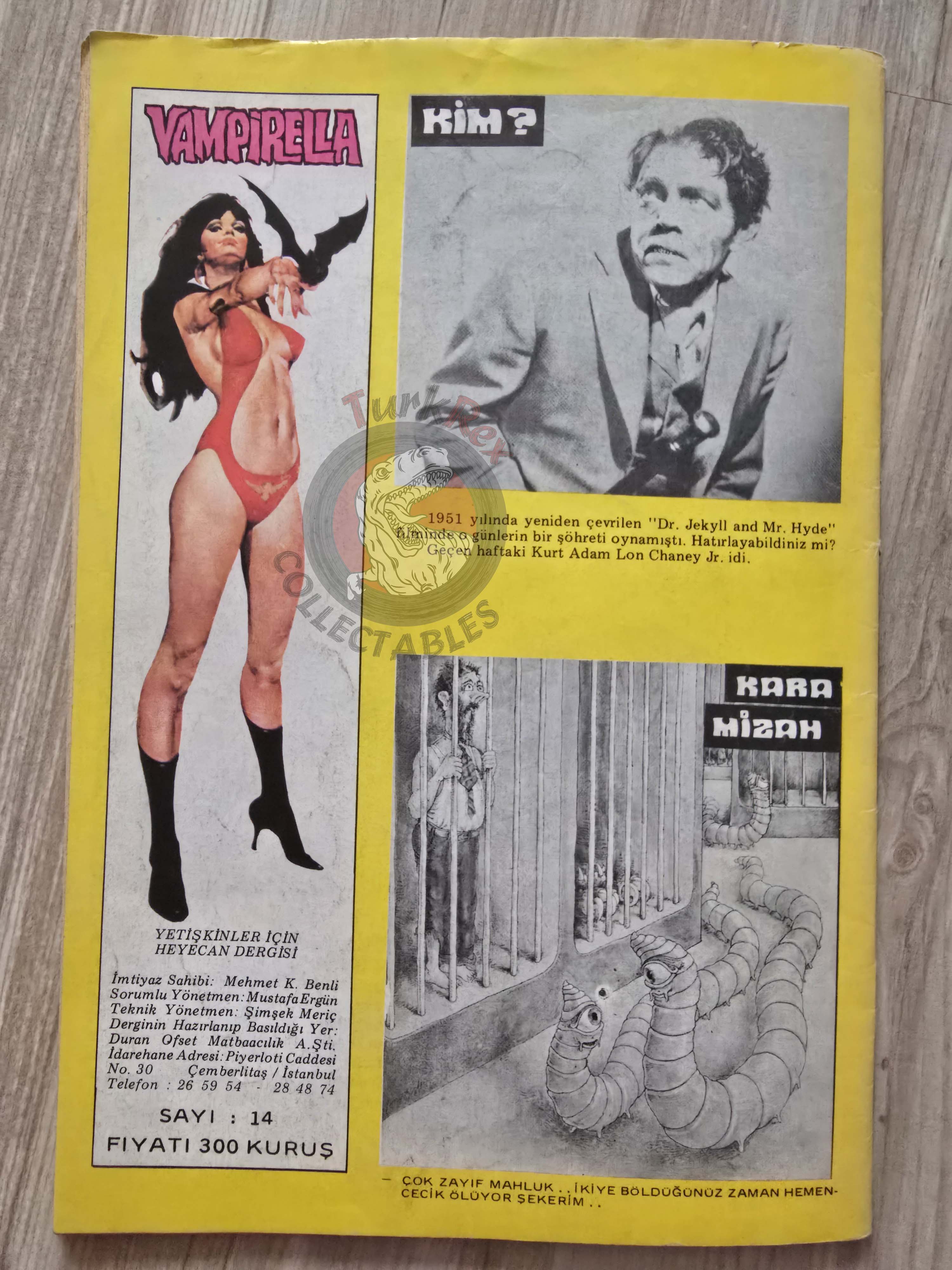 Vampirella #14 1977 Turkish Comic Turkey Warren Publishing cover #47 #50 Morbius Eerie