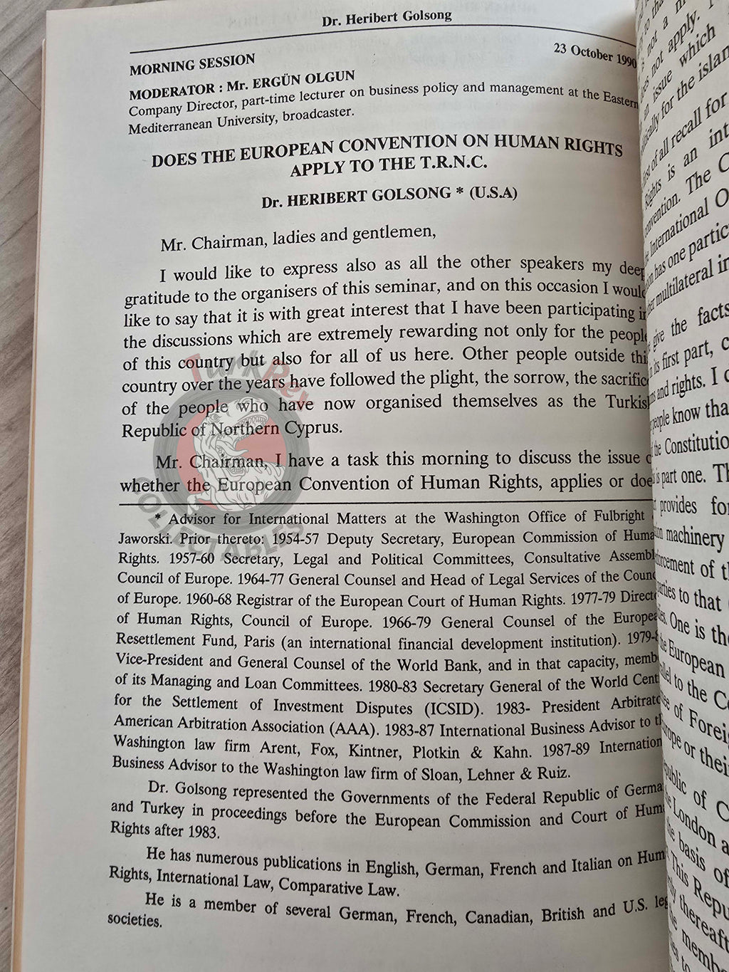 Human Rights and the Cyprus Question 1991 English Book Turkish Cypriot