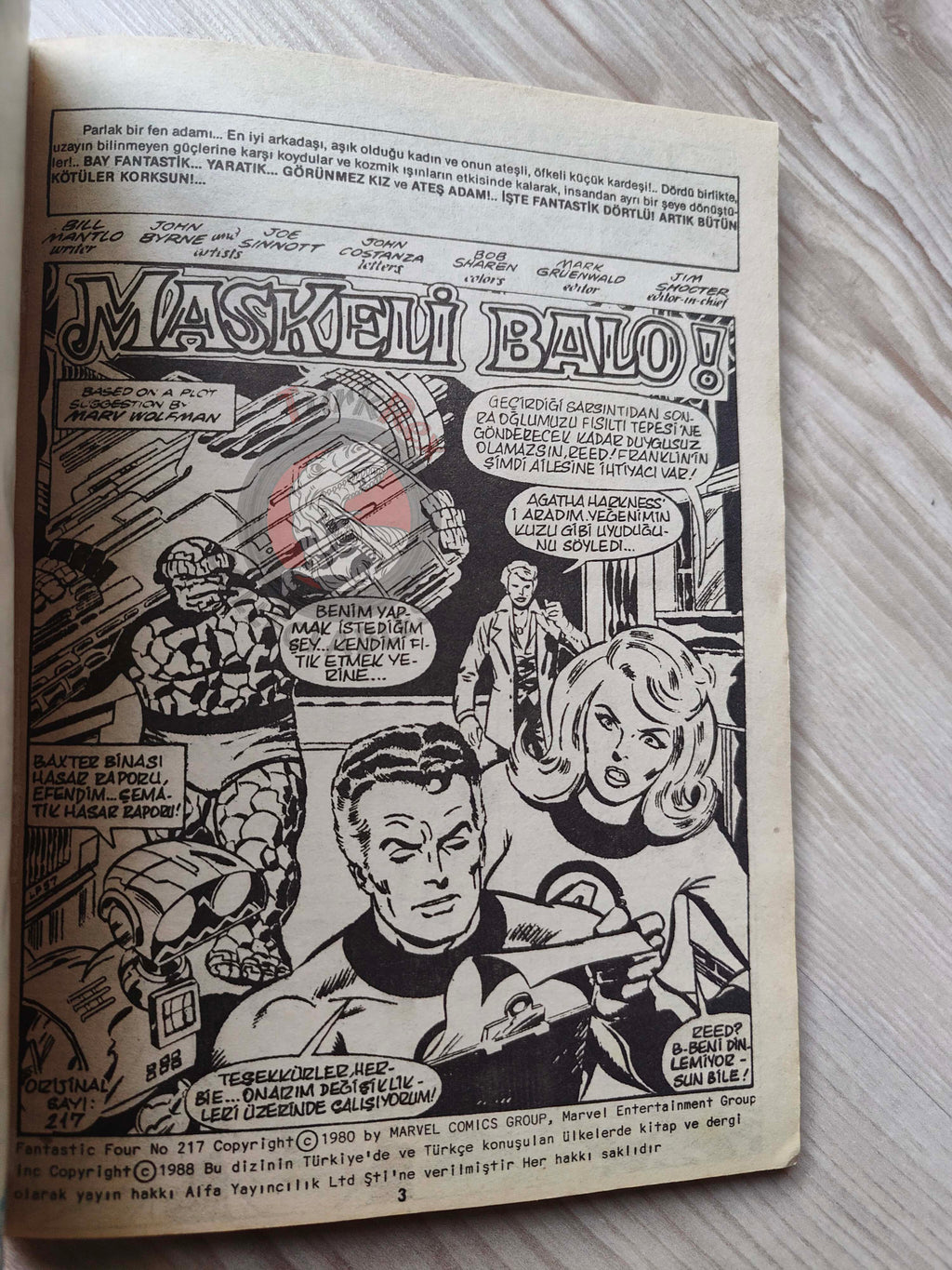 Fantastic Four Volume #6 1989 Turkish Comic Turkey #217 - #220 #225 - #228