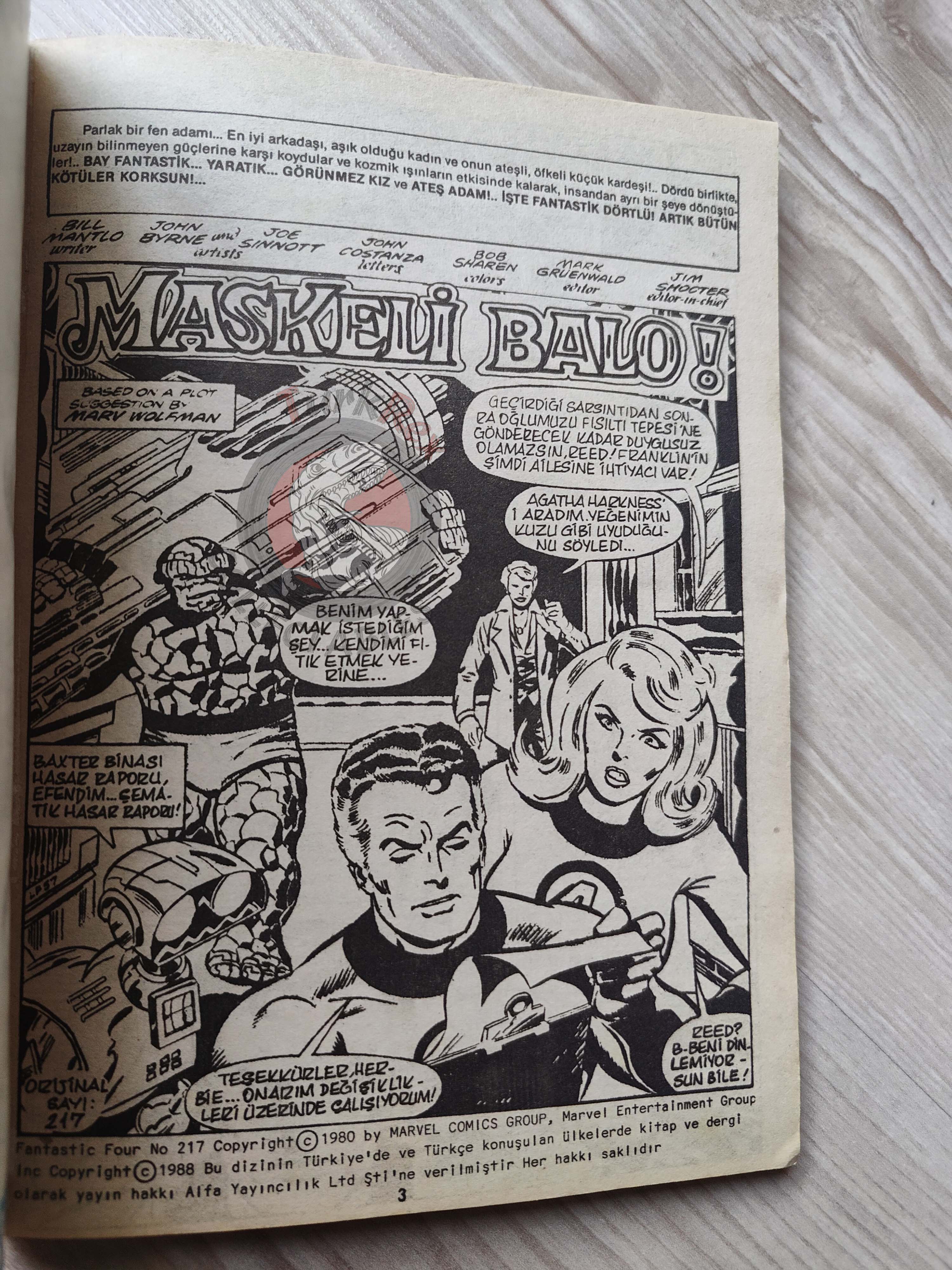 Fantastic Four Volume #6 1989 Turkish Comic Turkey #217 - #220 #225 - #228