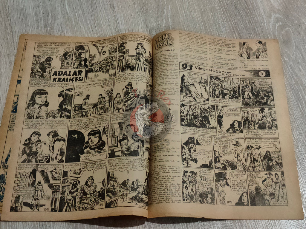 Binbir Roman #105 1950 Victor Hugo 93 - Mandrake Turkish Comic Mag Turkey