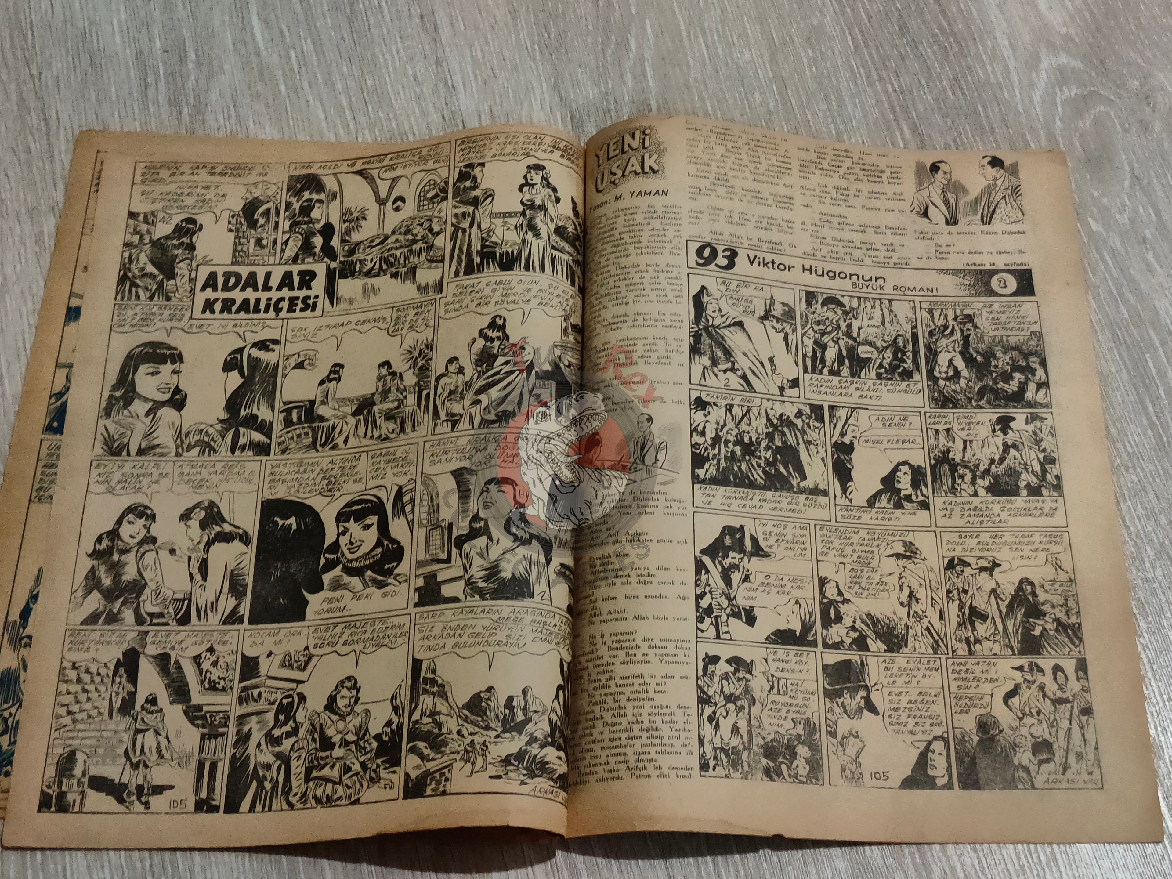 Binbir Roman #105 1950 Victor Hugo 93 - Mandrake Turkish Comic Mag Turkey