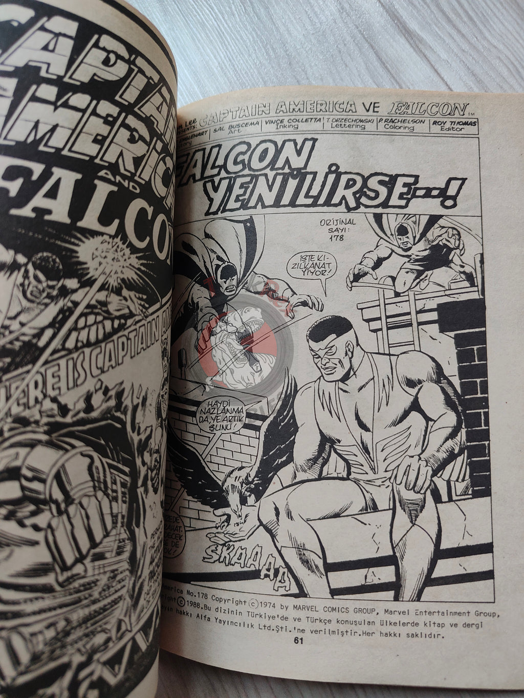 Captain America – Issue #6 1988 Turkish Comic Turkey #175 #176 #177 #178