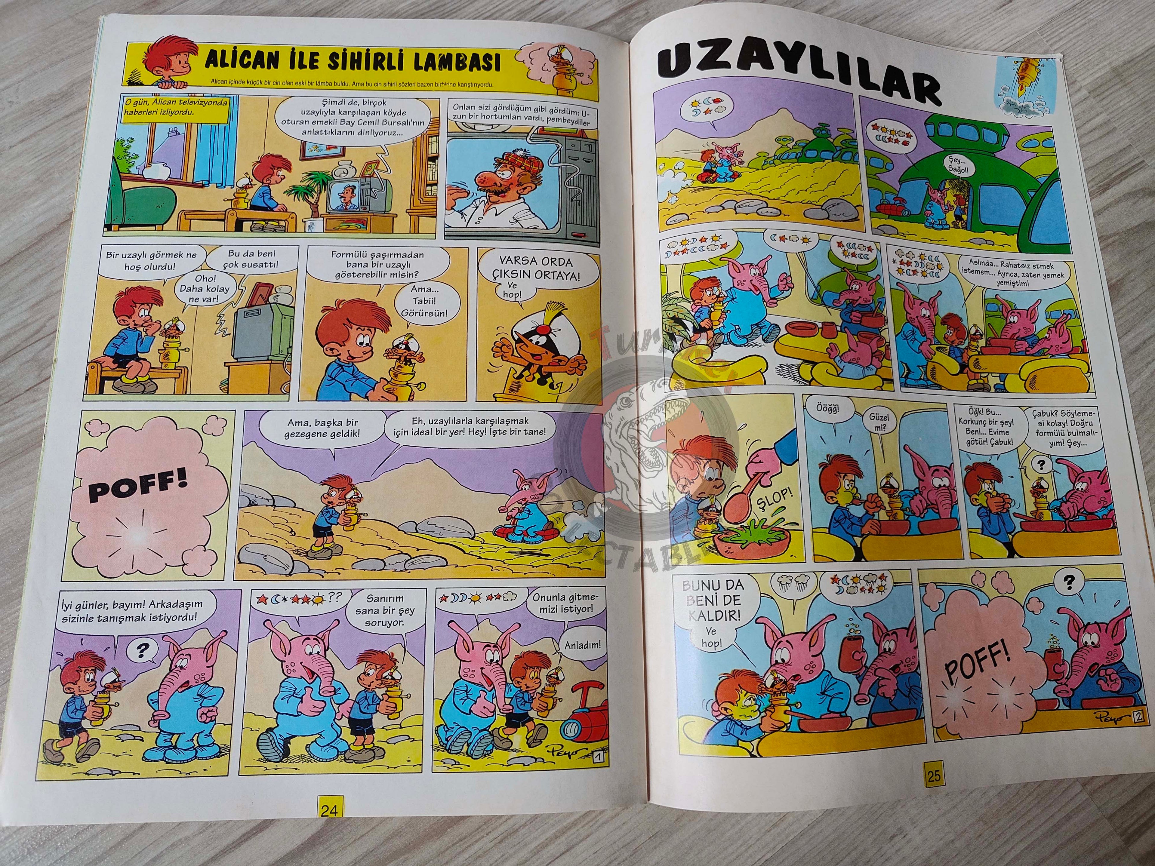 The Smurfs #18 1996 Turkish Comic Magazine Turkey Schtroumpf Pierrot et la lampe
