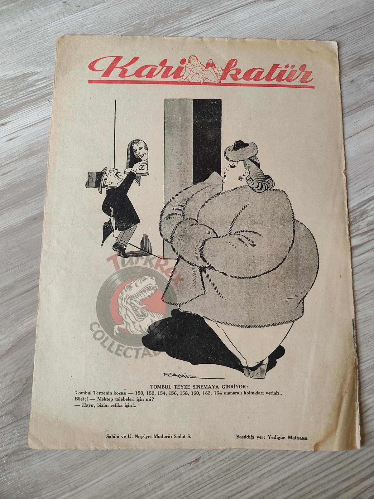 Karikatür 1942 Humor Magazine Turkish Turkey Santa Claus Italy WW2 era India