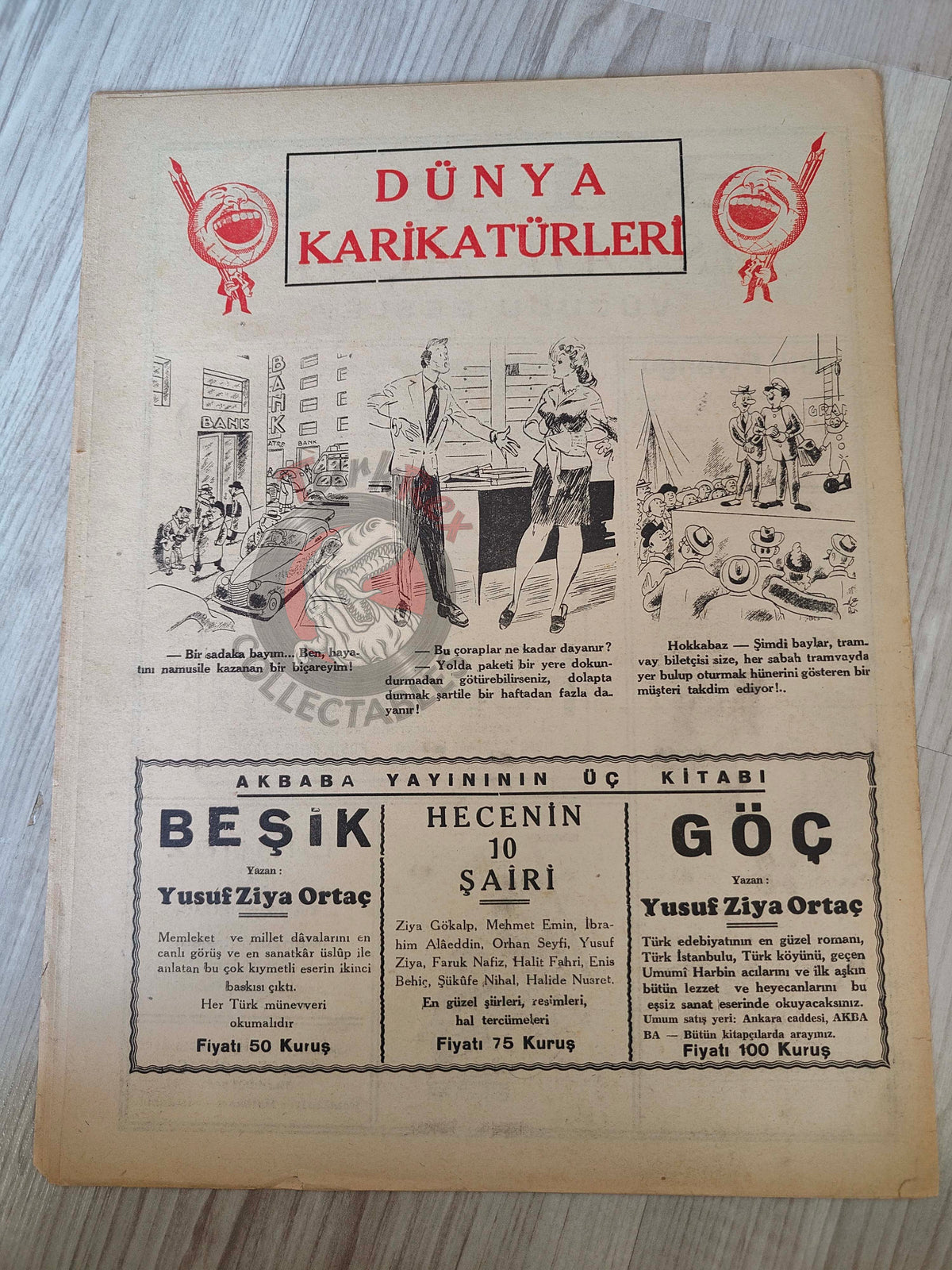 Akbaba 1943 Humor Magazine Turkish Turkey Germany Gramophone WW2 era Russia USA