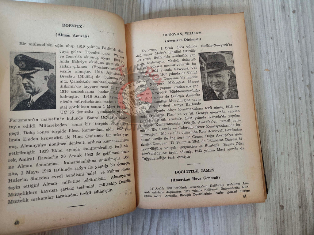 Famous Figures of the Second World War 1945 Turkish Bio Book Turkey WW2 Two