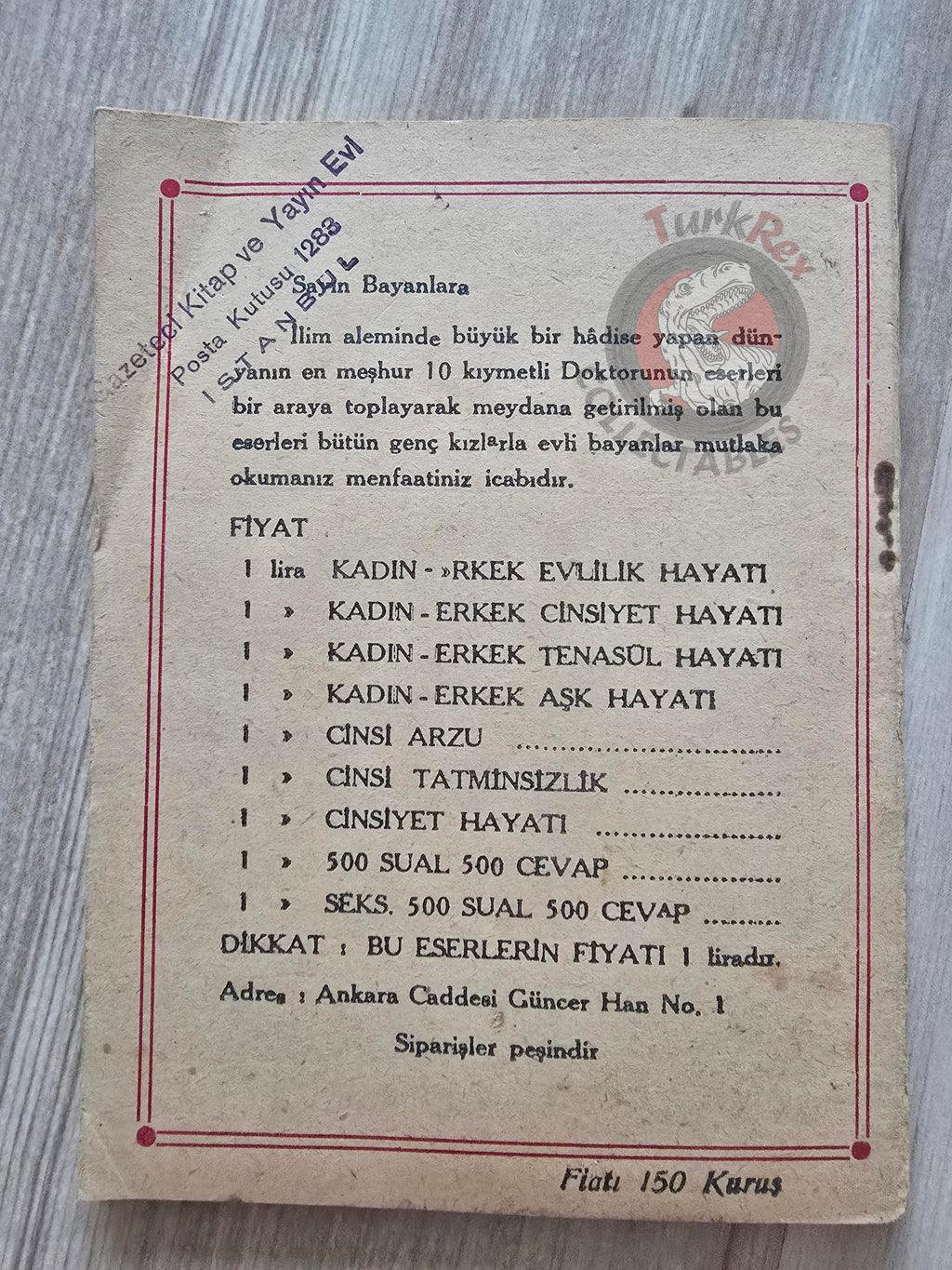 The Homemaker 1959 1st Turkish Book Turkey Sexology Women
