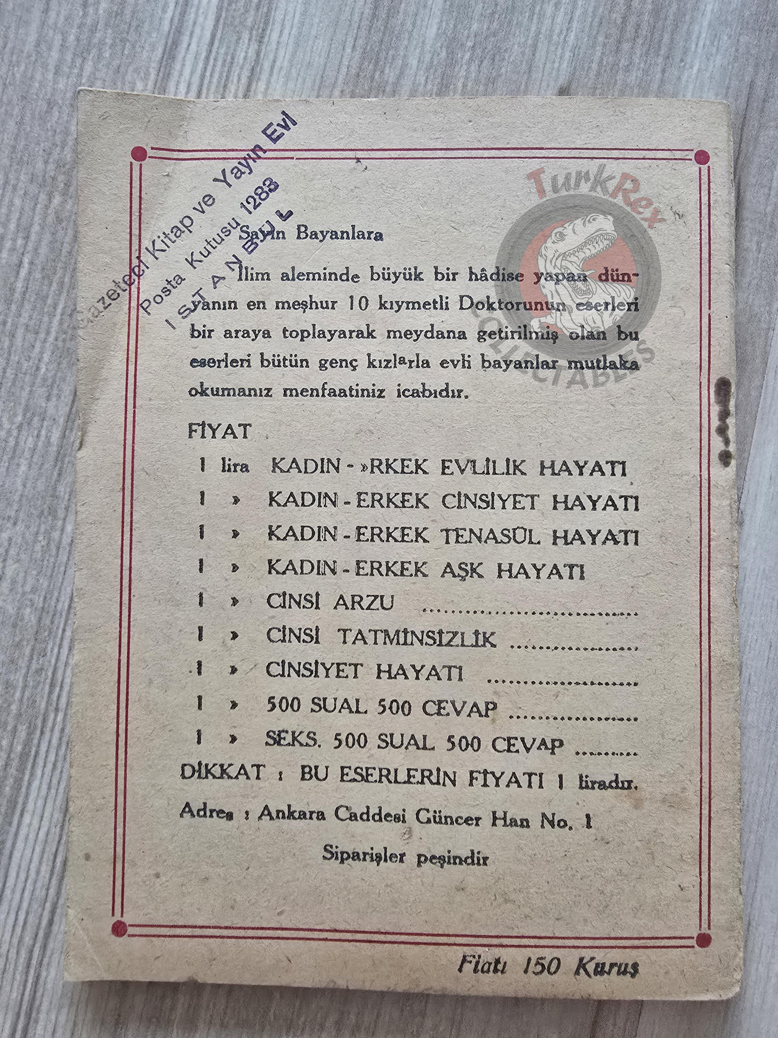 The Homemaker 1959 1st Turkish Book Turkey Sexology Women