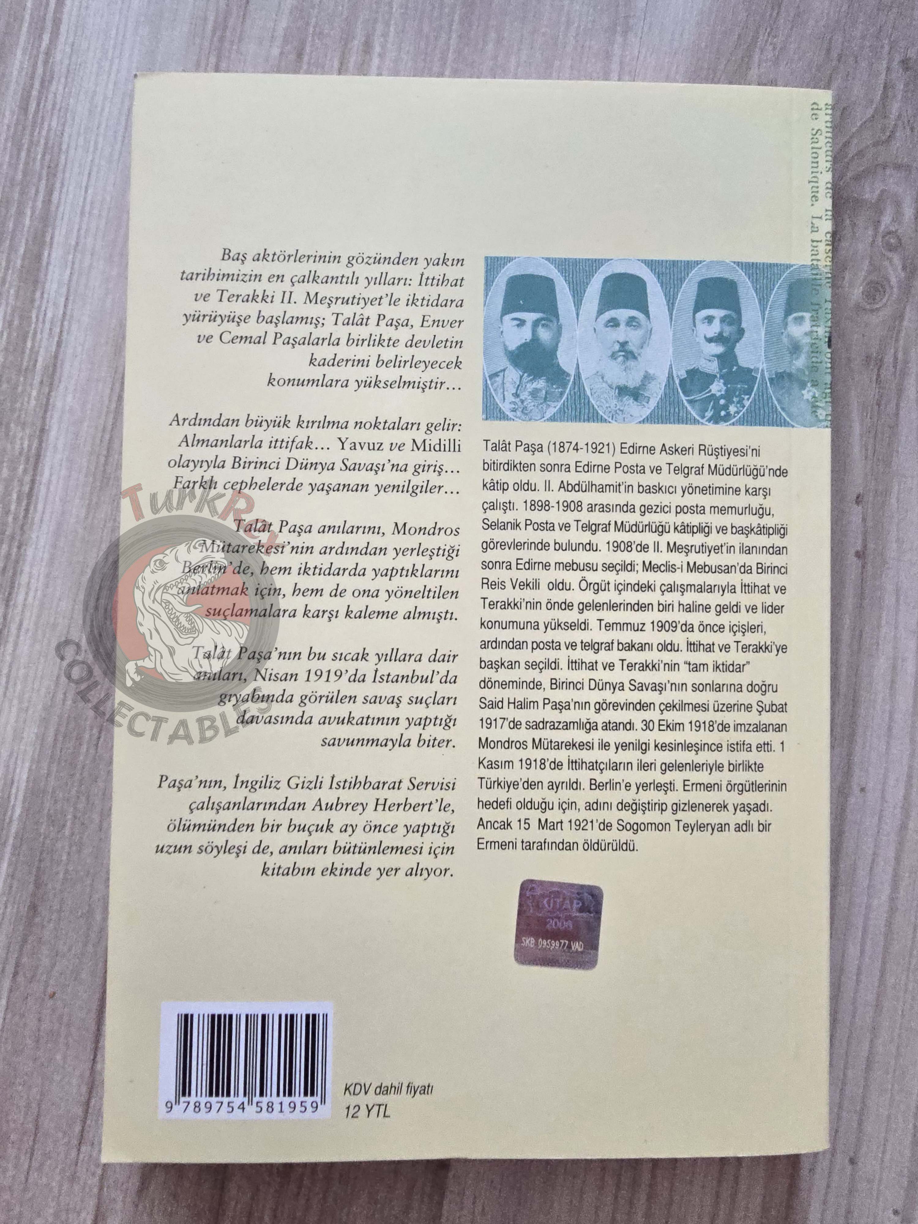 The Memoirs of Talat Pasha 2007 Turkish Book Turkey Ottoman Empire