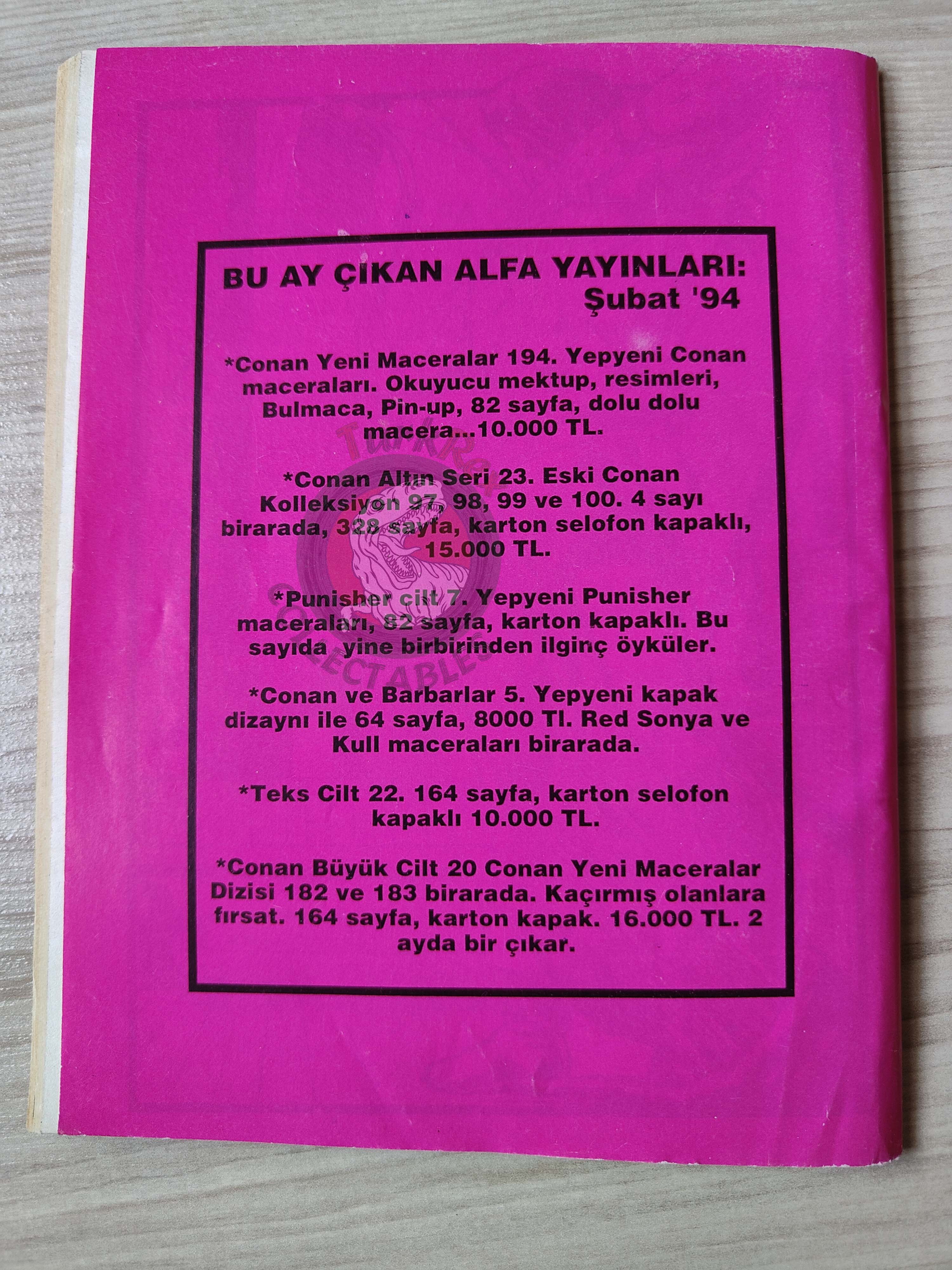 Conan ve Barbarlar #5 1994 Red Sonja & King Kull Turkish Comic Turkey