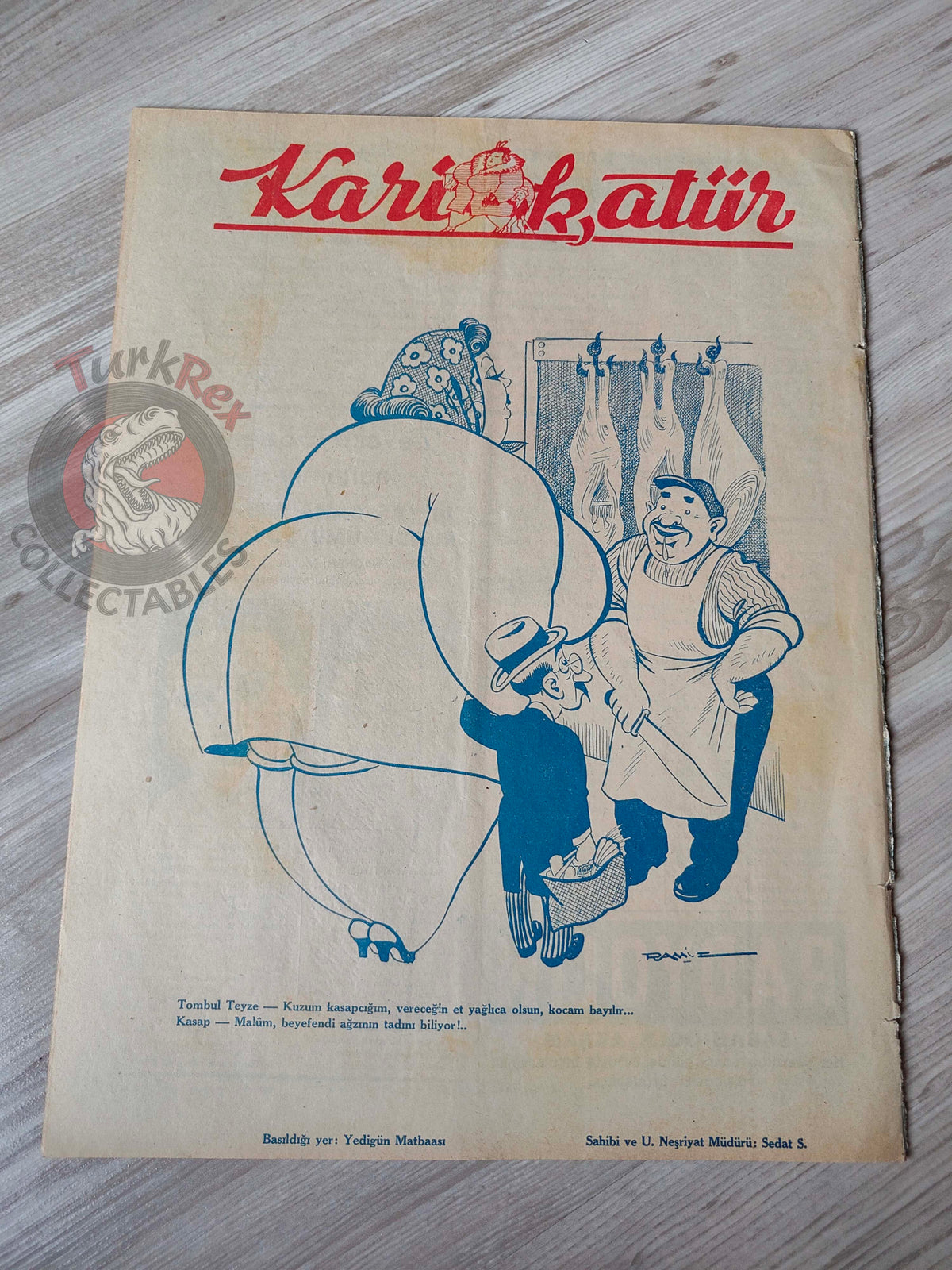 Karikatür 1942 Humor Magazine Turkish Turkey Mahatma Gandhi India WW2 era Churchill Roosevelt