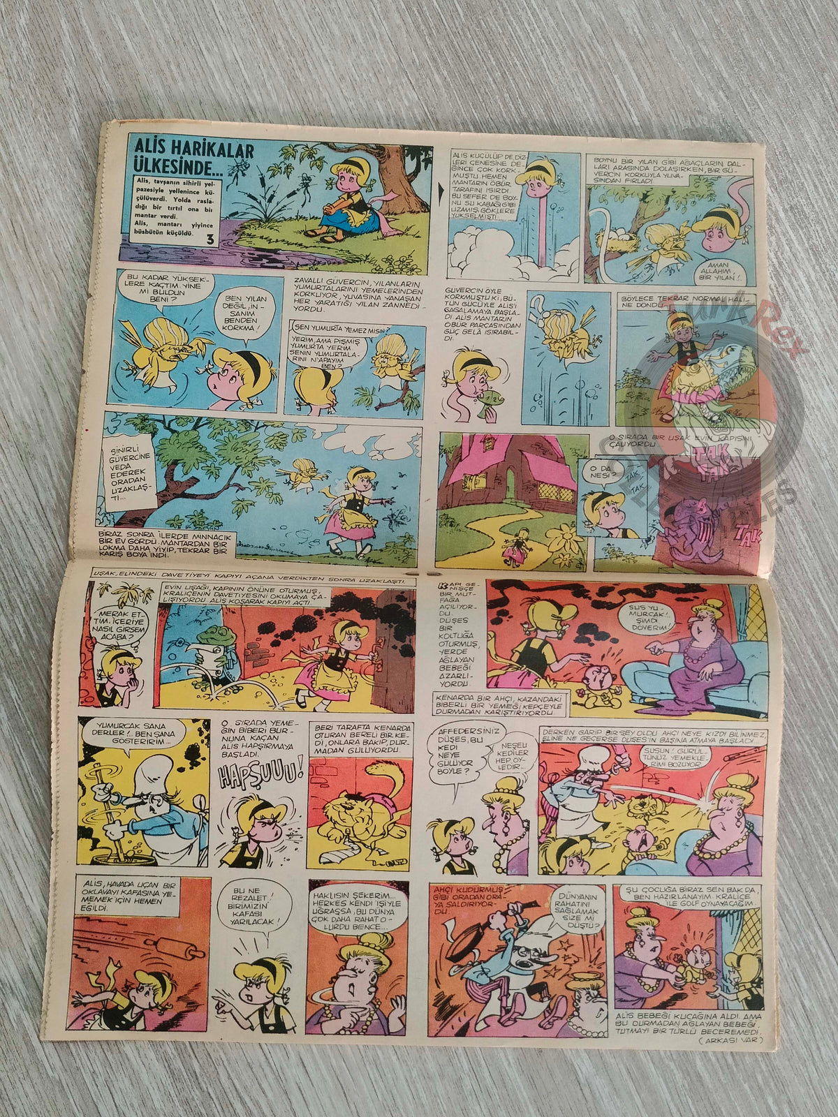 Doğan Kardeş 1971 Magazine #31 Turkish Comic Turkey Johnny Galaxy, Alice In Wonderland