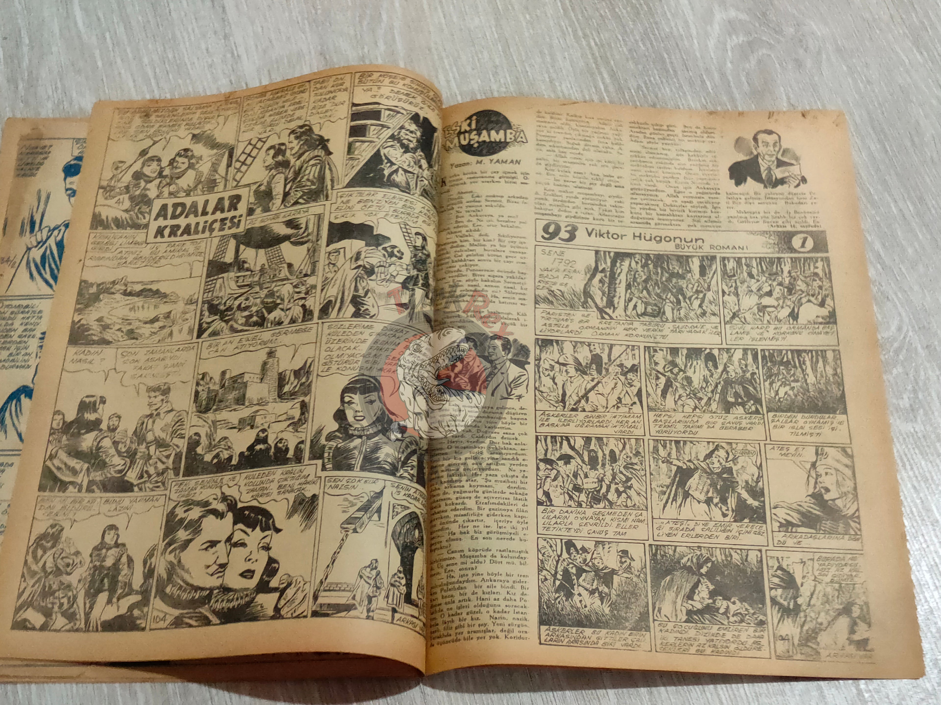 Binbir Roman #104 1950 Victor Hugo 93 - Mandrake Turkish Comic Mag Turkey