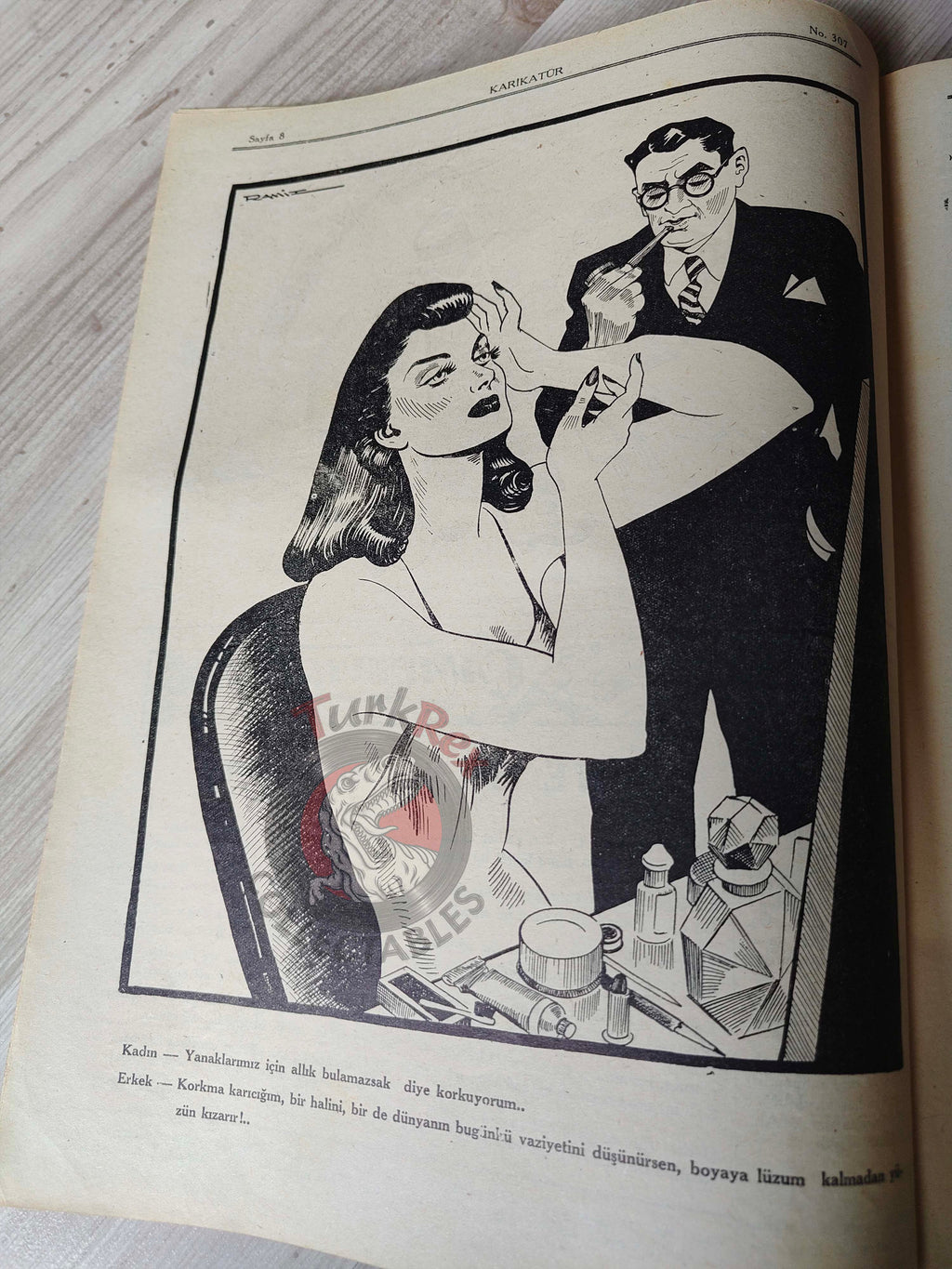 Karikatür 1941 Humor Magazine Turkish Turkey Germany and India WW2 era Churchill Britain Russia