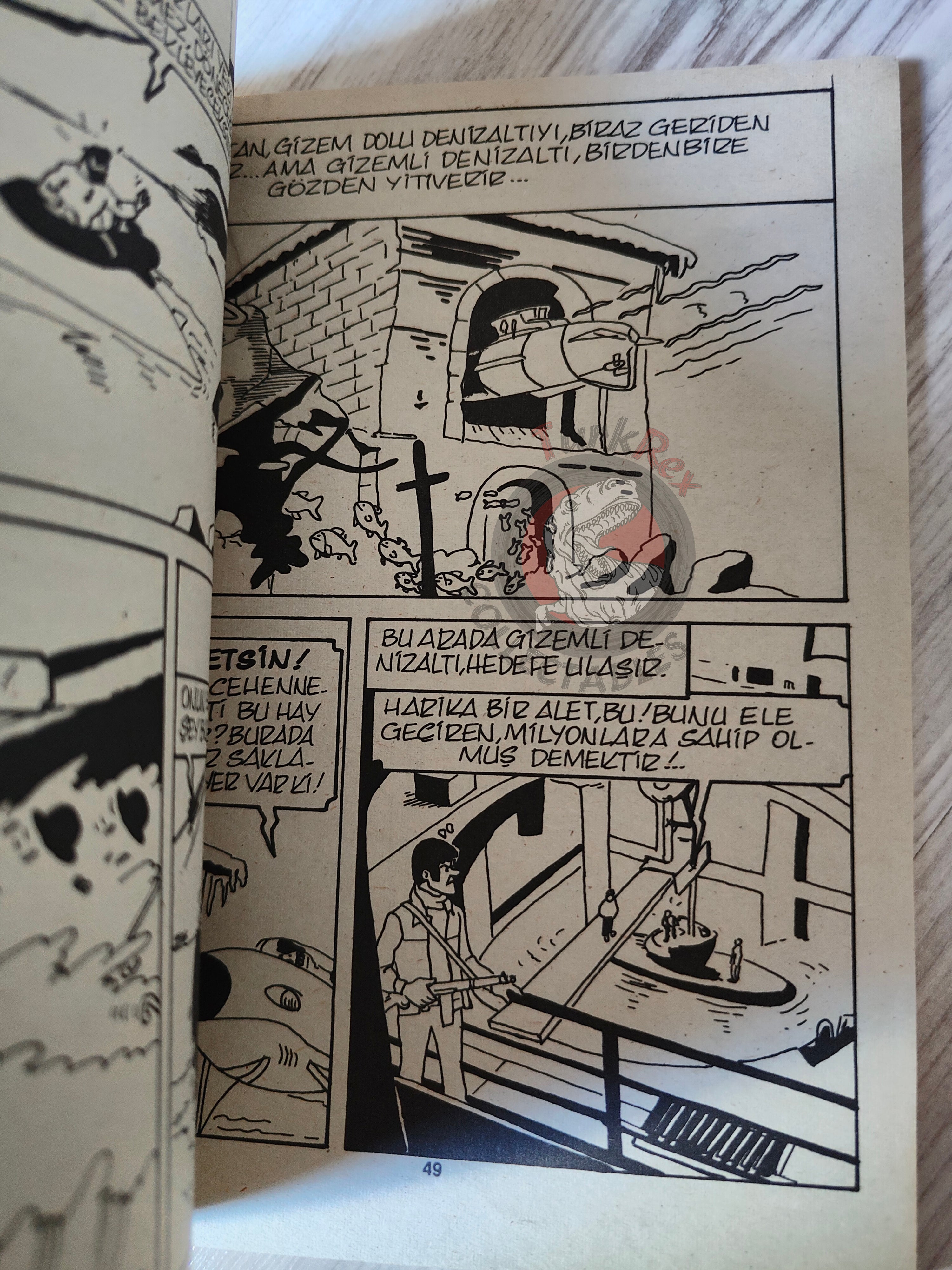 Tintin – Tintin and the Lake of Sharks mid 1980s Turkish Edition Comic Turkey 2