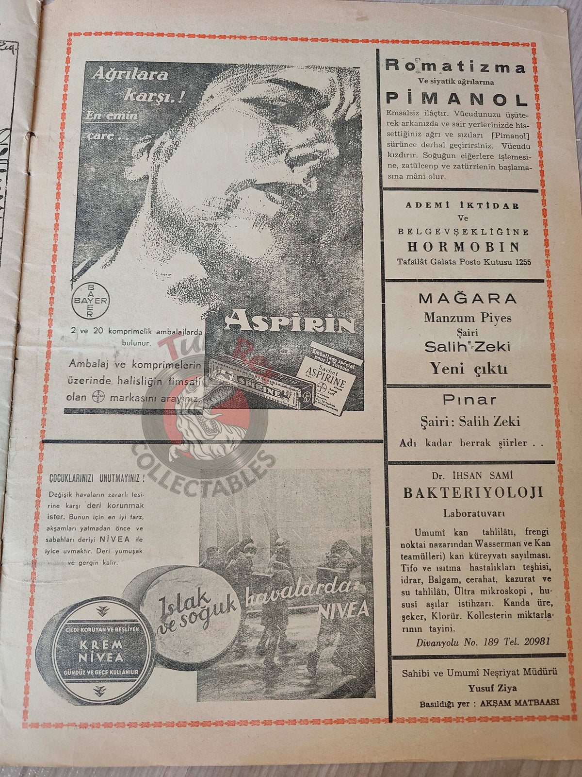 Akbaba 1936 Humor Magazine Turkish Turkey France War WW2 era Versailles Telefunken Ethiopia