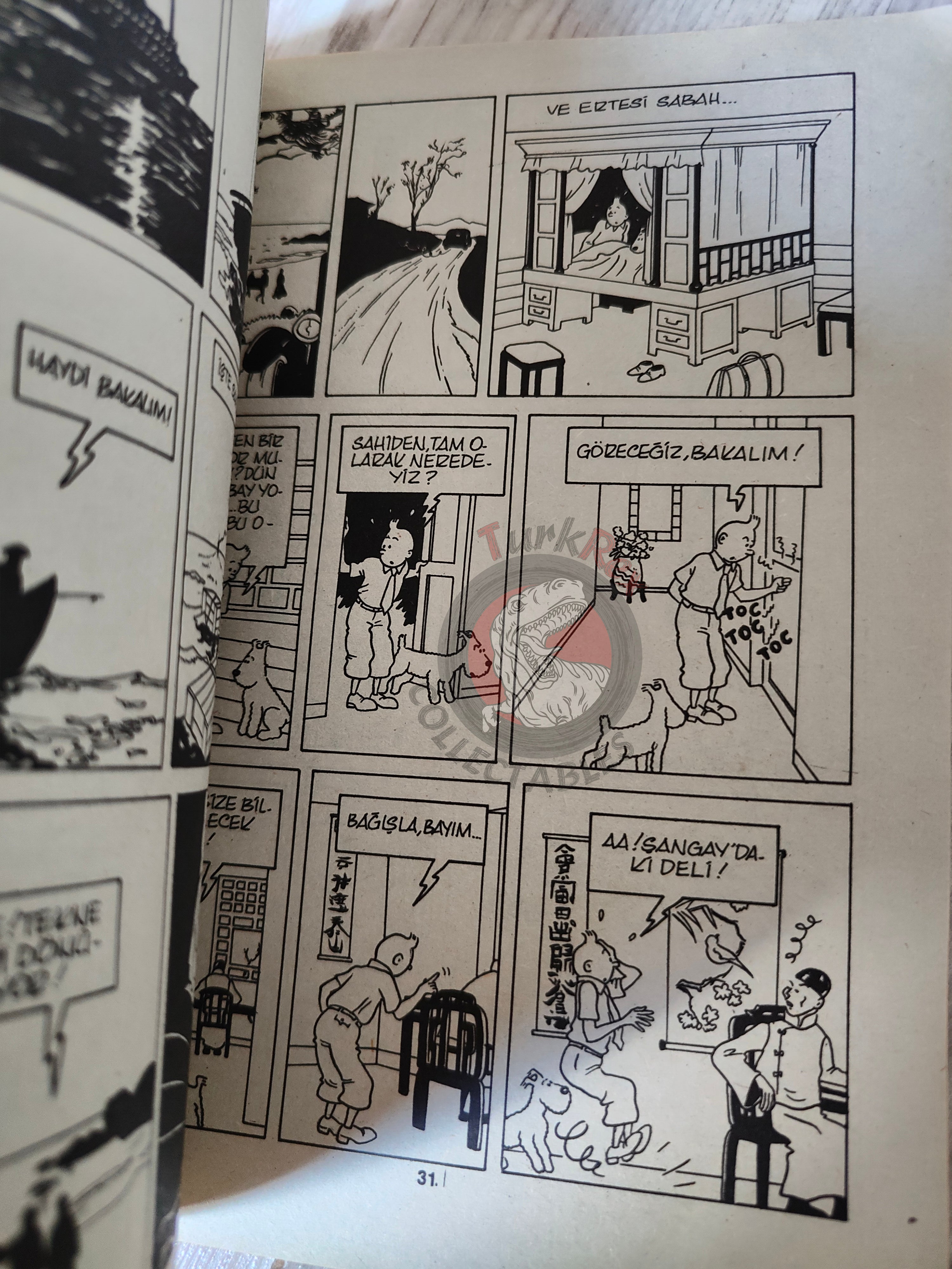 Tintin – The Blue Lotus mid 1980s Turkish Edition Comic Turkey 2