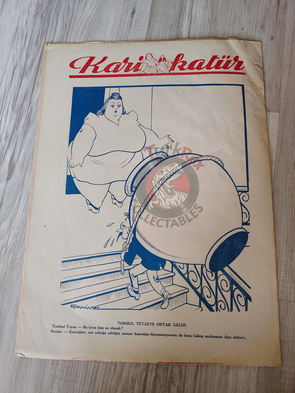 Karikatür 1943 Humor Magazine Turkish Turkey Winston Churchill Italy WW2 era Germany
