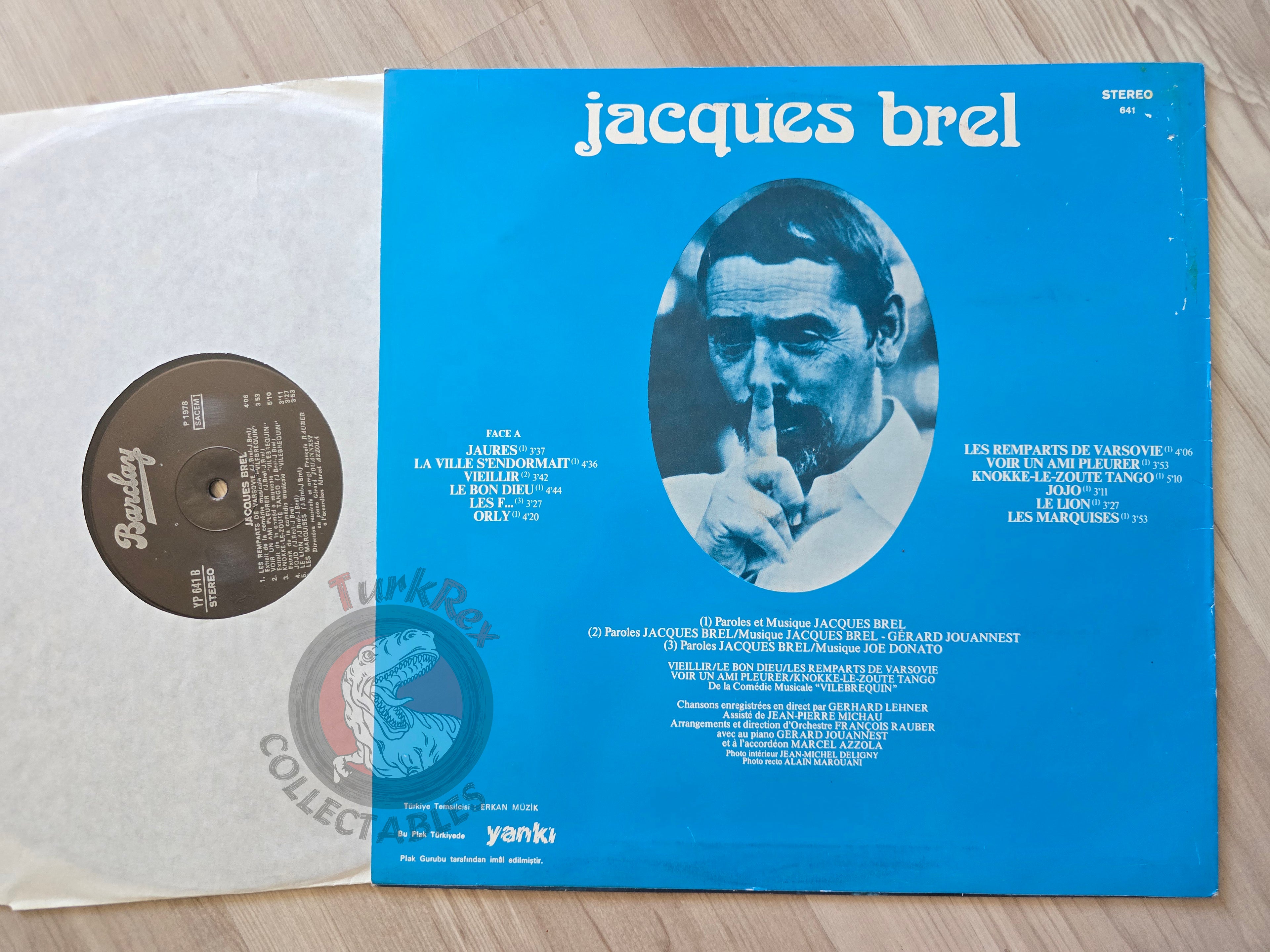 Jacques Brel – Brel Turkish Pressing Vinyl Turkey Edition