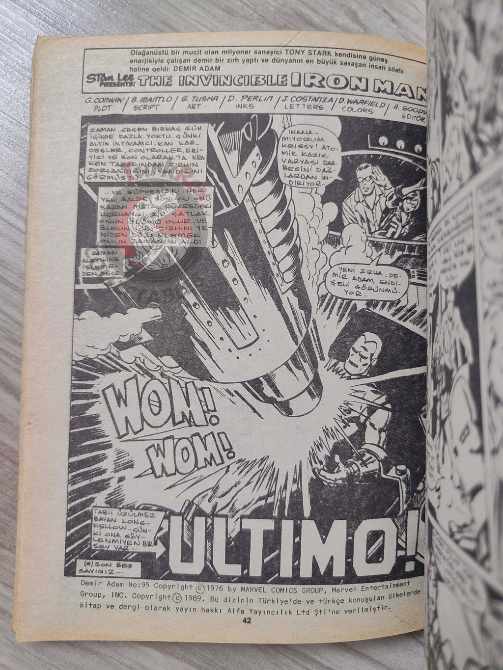 Iron Man #7 Demir Adam 1989 Turkish Comic Turkey #93 #94 #95 #96
