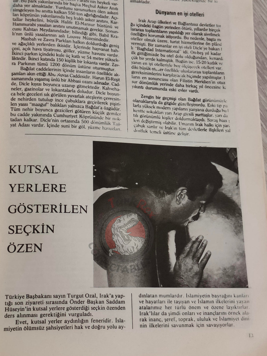 Saddam Hussein - Iraq Today 1984 Official Propaganda Magazine Turkish Turkey Middle East