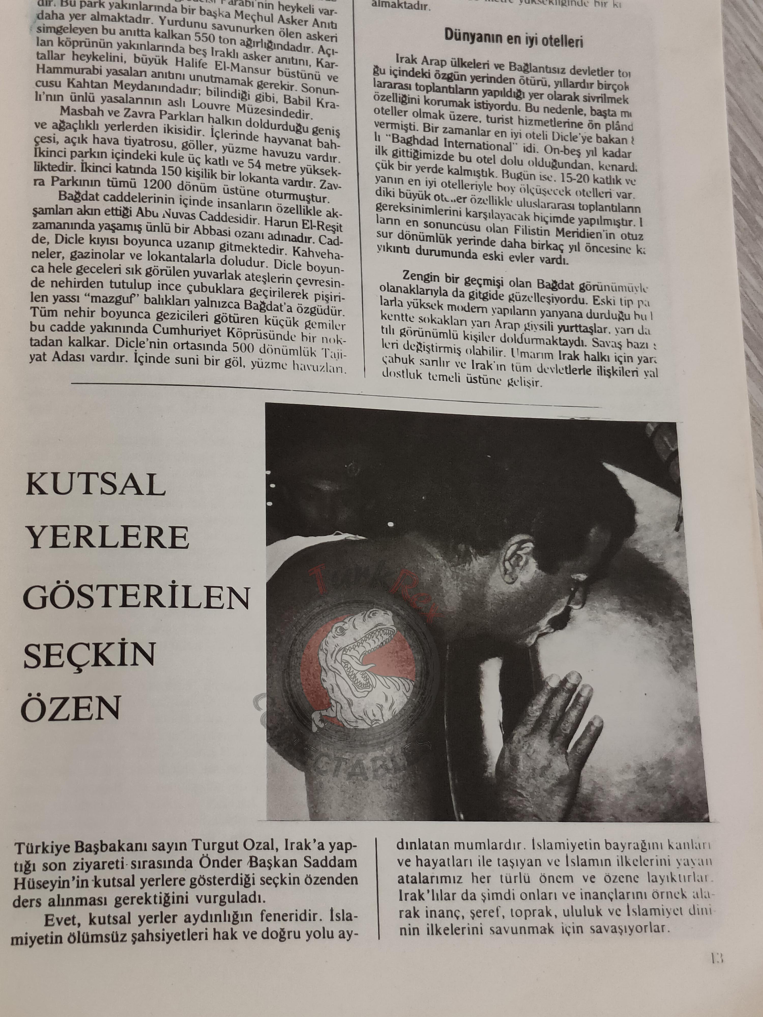 Saddam Hussein - Iraq Today 1984 Official Propaganda Magazine Turkish Turkey Middle East