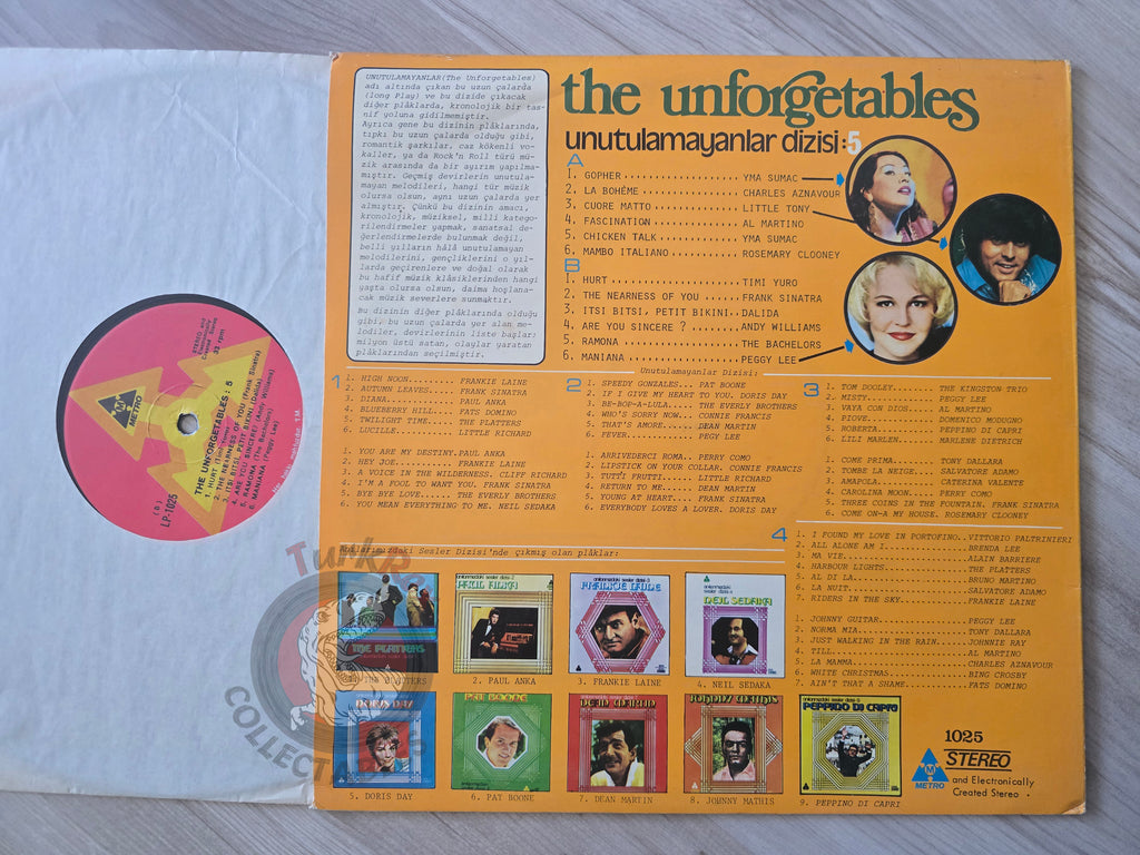 Various – The Unforgetables 5 Turkish Pressing Vinyl Turkey Edition