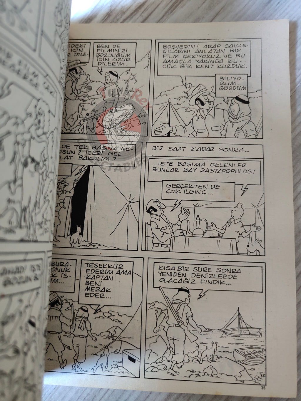Tintin – Cigars of the Pharaoh mid 1980s Turkish Edition Comic Turkey 1