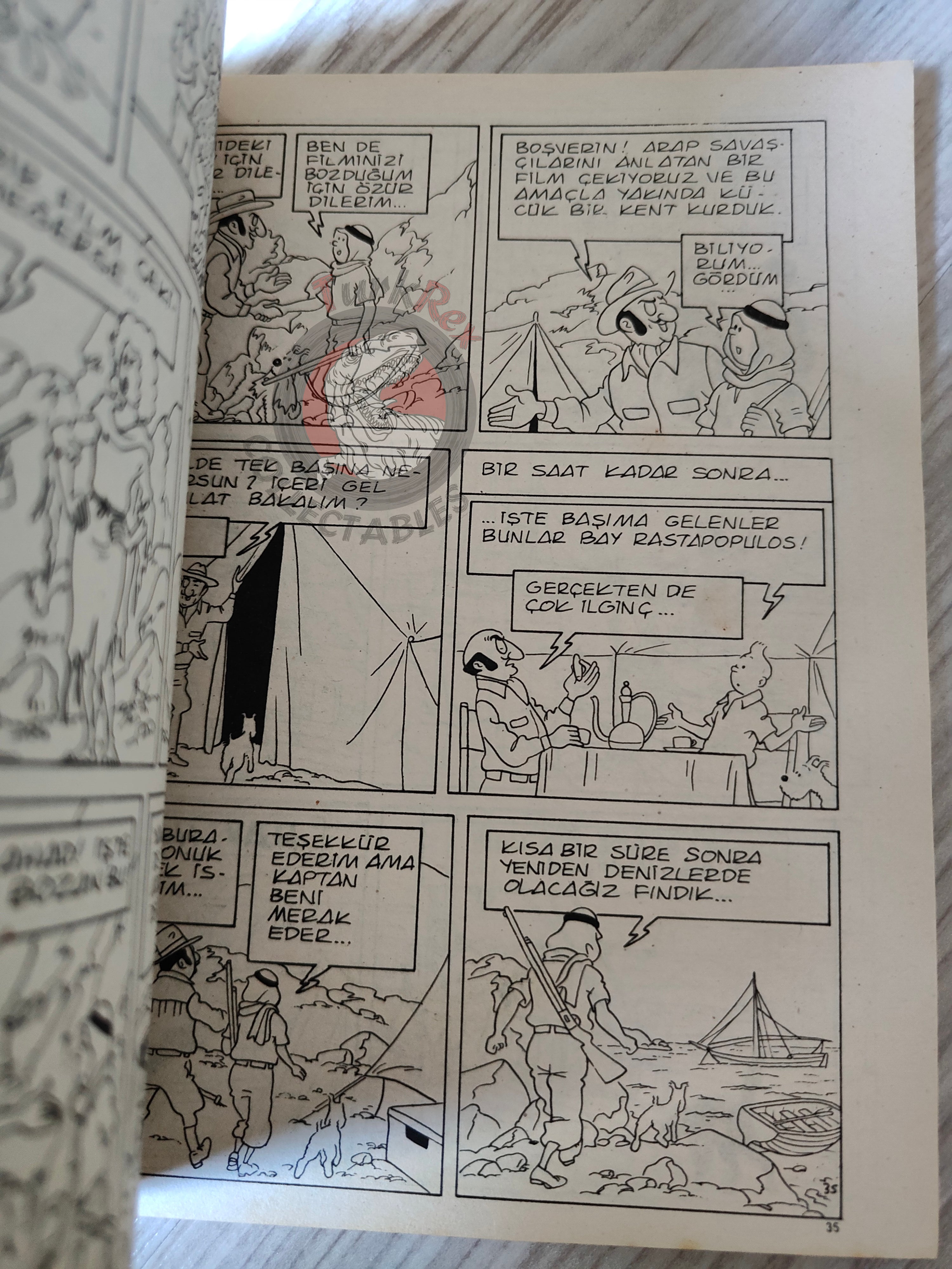 Tintin – Cigars of the Pharaoh mid 1980s Turkish Edition Comic Turkey 1