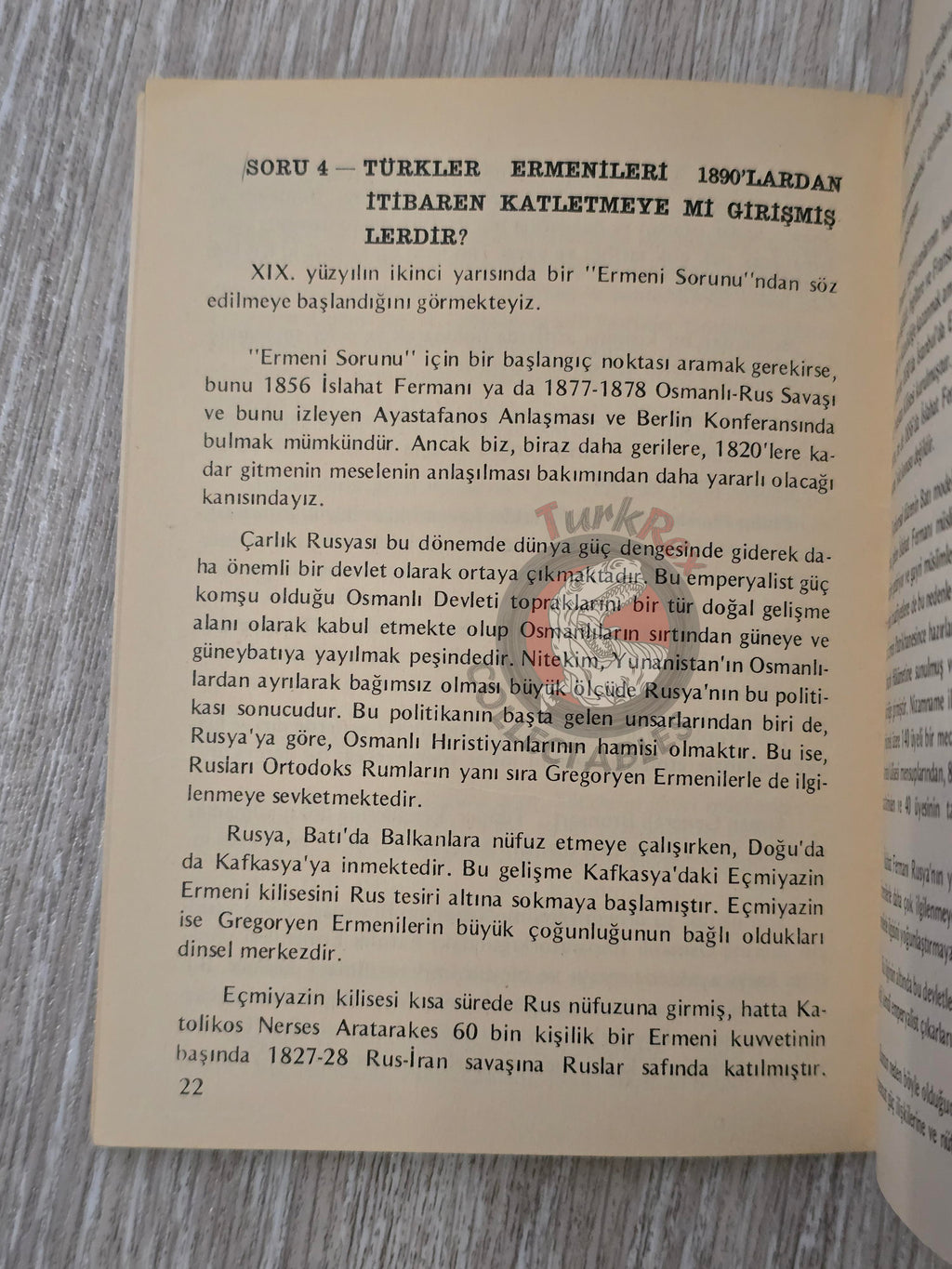 The Armenian Question in Nine Questions and Answers 1980s Turkish Book Turkey Armenia