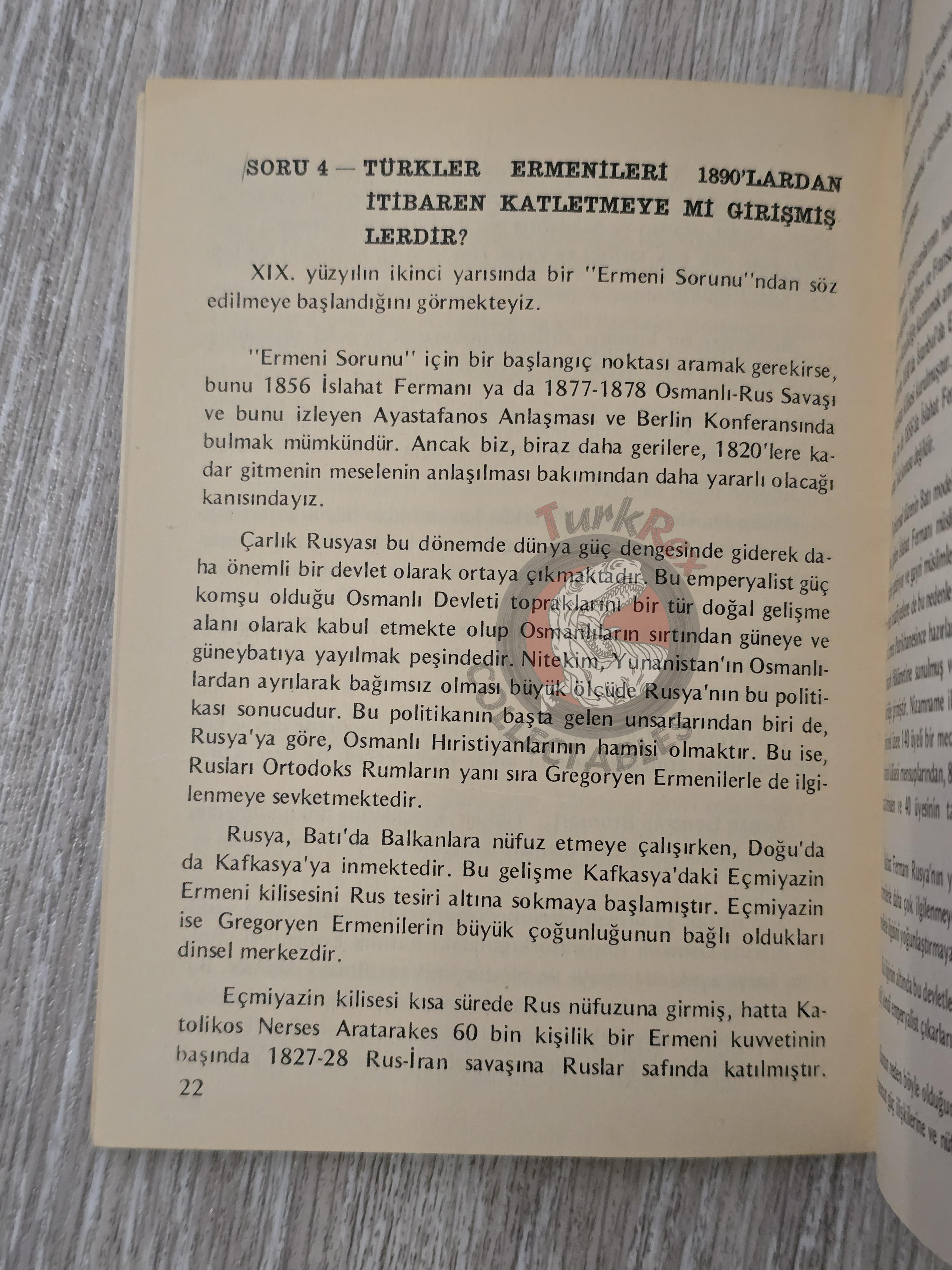 The Armenian Question in Nine Questions and Answers 1980s Turkish Book Turkey Armenia