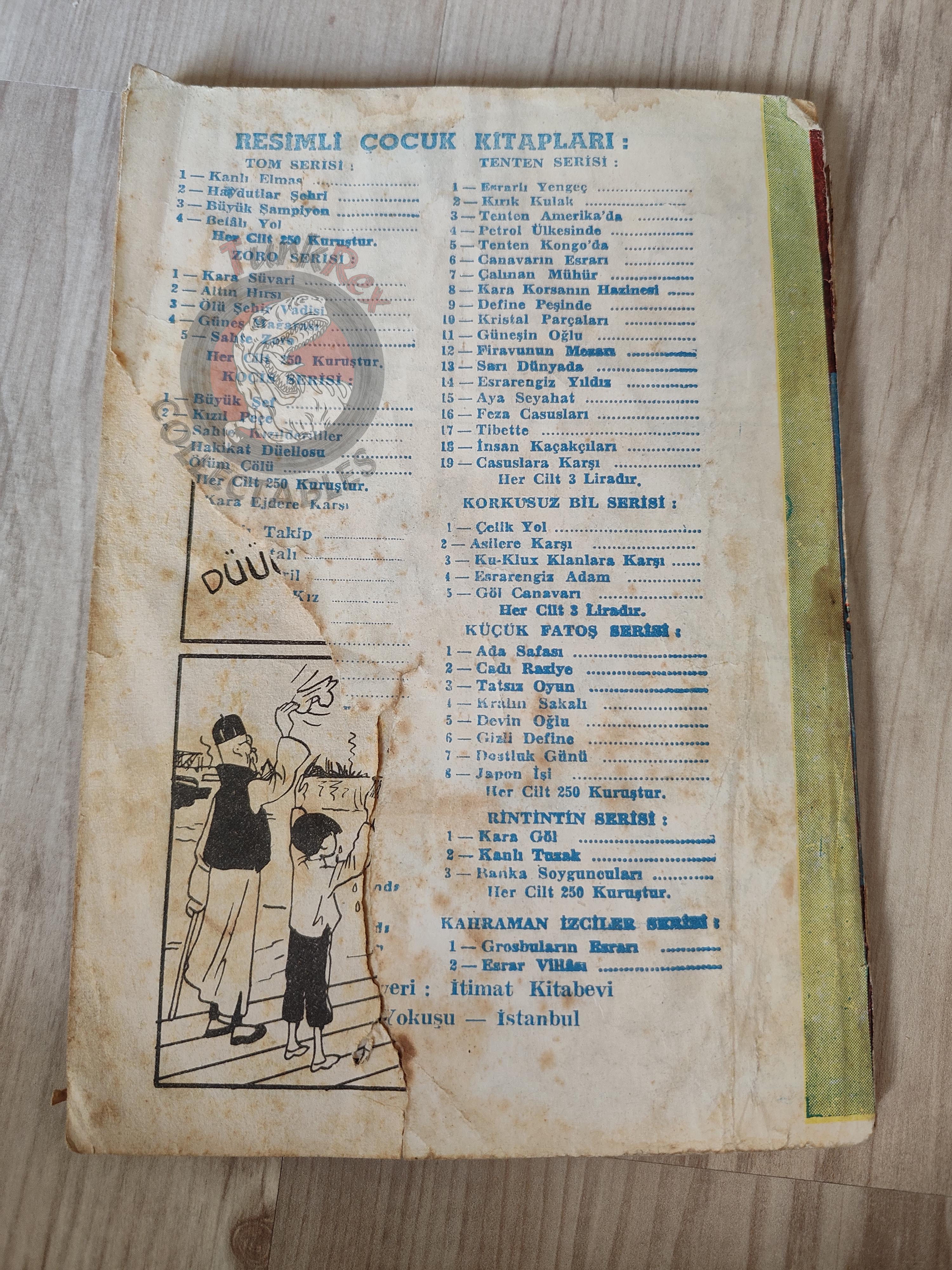 Tintin – The Blue Lotus 1965 Turkish Edition Comic Turkey