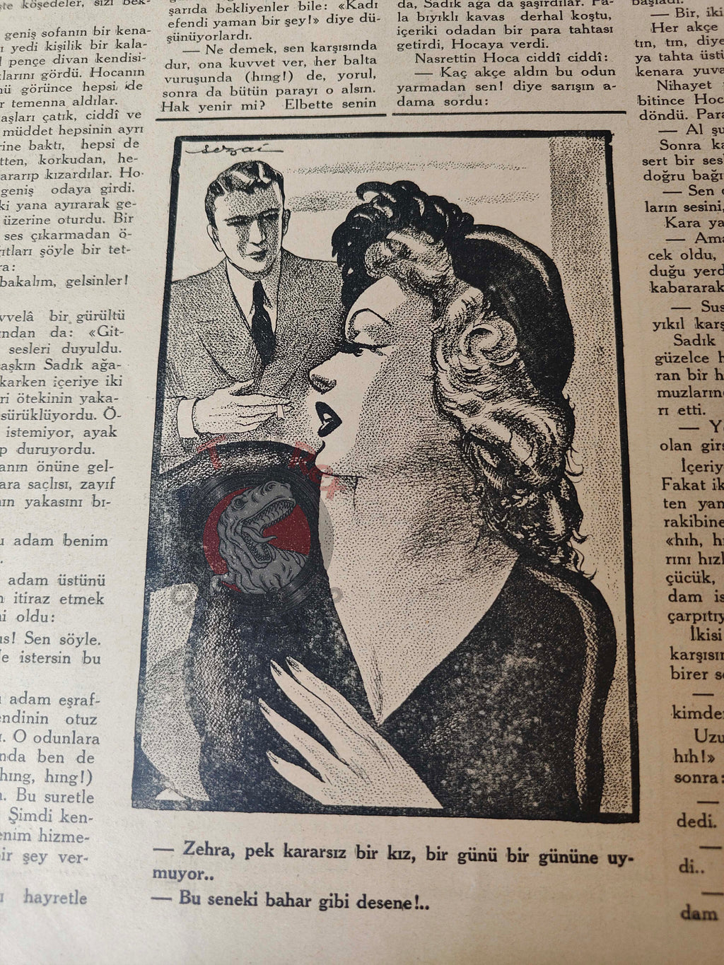 Karikatür 1942 Humor Magazine Turkish Turkey Britain Soviet Union United States WW2 era pin-up France