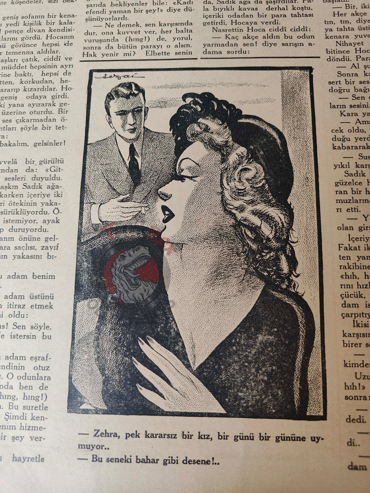 Karikatür 1942 Humor Magazine Turkish Turkey Britain Soviet Union United States WW2 era pin-up France