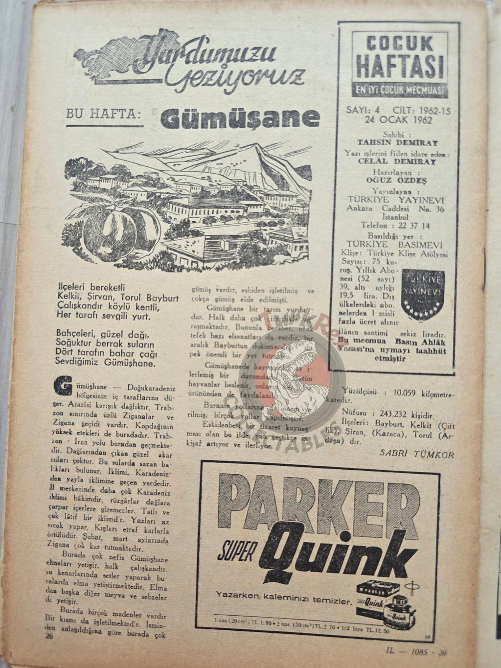 Çocuk Haftası Magazine 1962 Puss in the Boots Turkish Comic Turkey