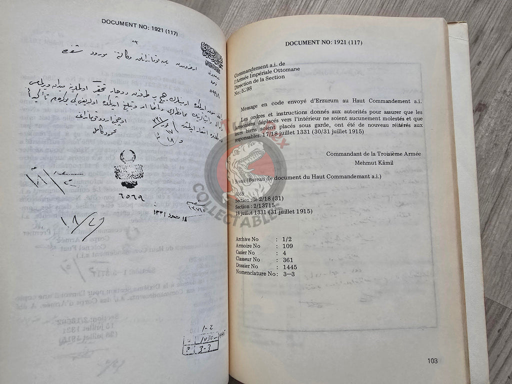 Documents on the Ottoman Armenians 1983 French Book Turkey Armenia Armenian