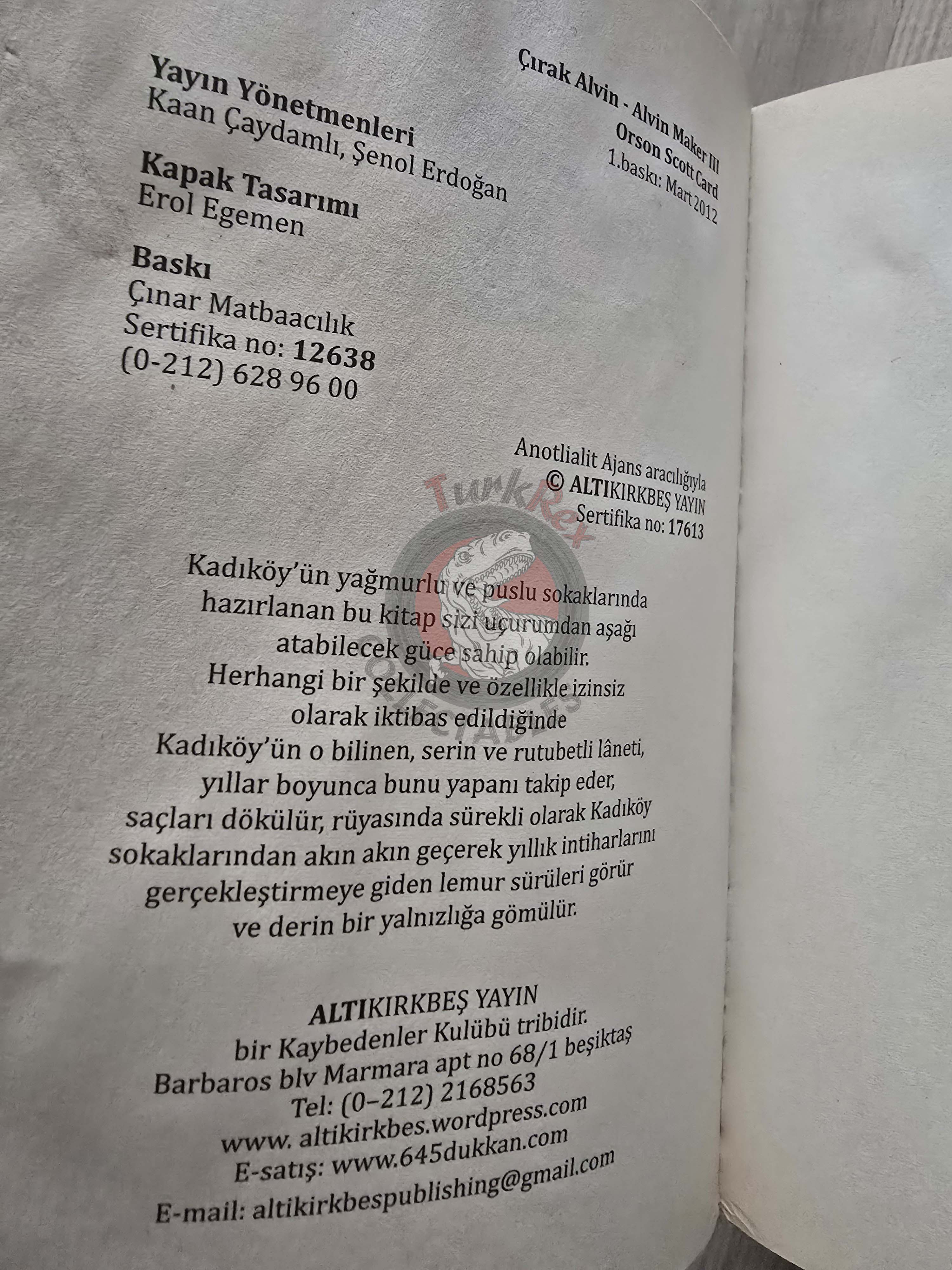 Orson Scott Card – The Tales of Alvin Maker Turkish Book Turkey Complete Set